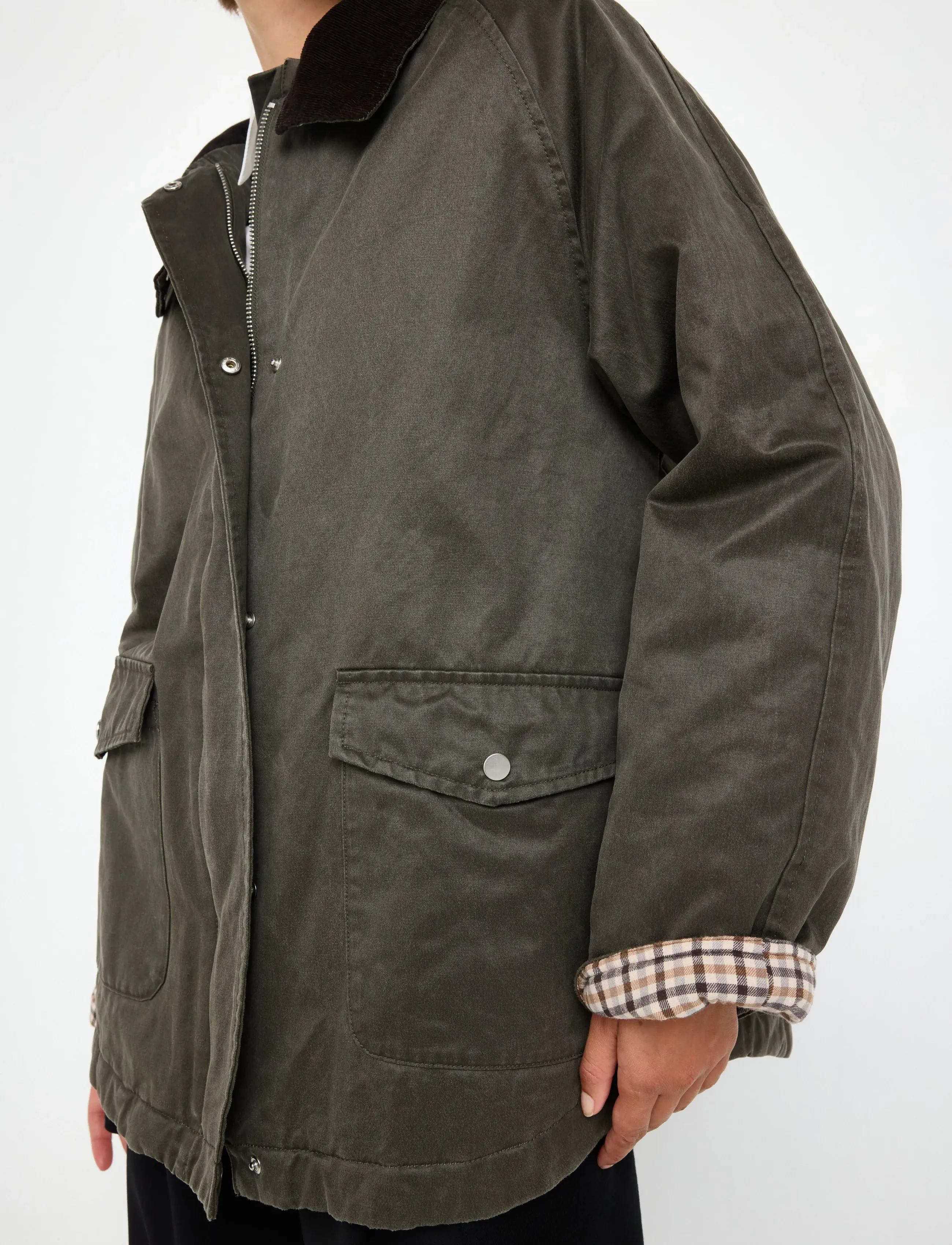 Lindex - Padded jacket with coating - dark dusty green - 4