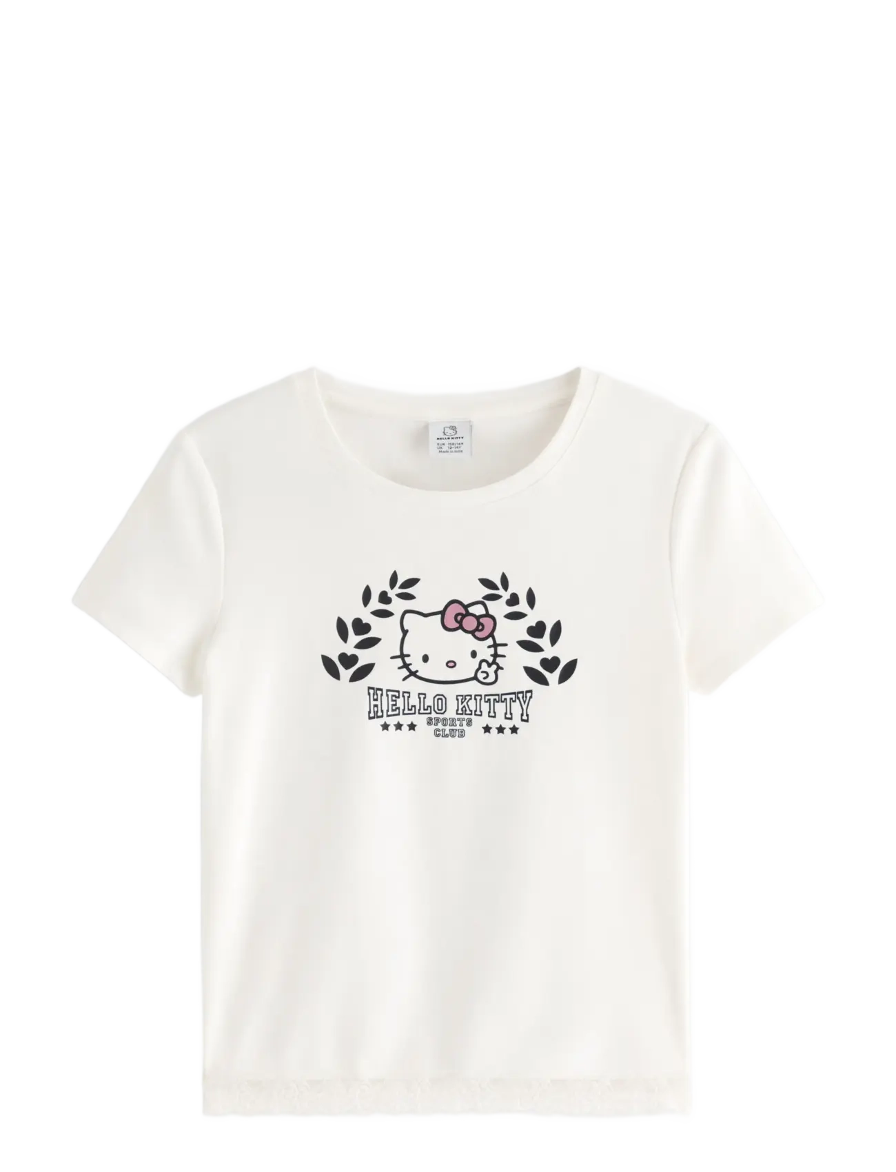 Lindex Hello Kitty short-sleeved top - Riided - OFF WHITE / cream