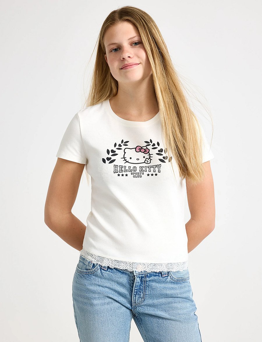 Lindex - Hello Kitty short-sleeved top - off white - 0