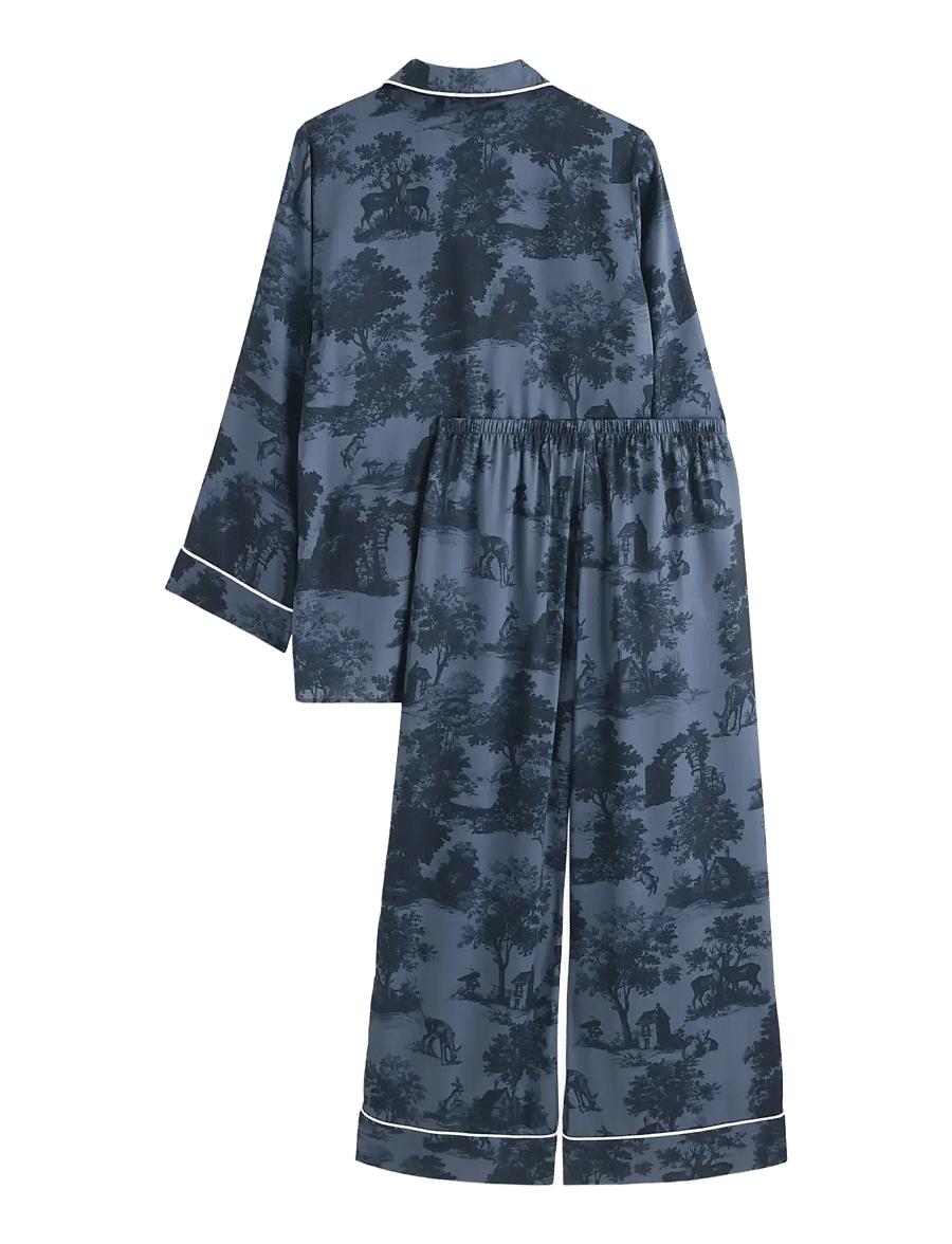 Lindex - Pyjama set in satin - pidžaamad - dark navy - 2