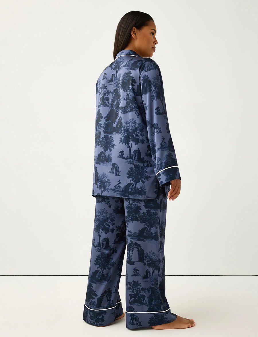 Lindex - Pyjama set in satin - pidžaamad - dark navy - 3