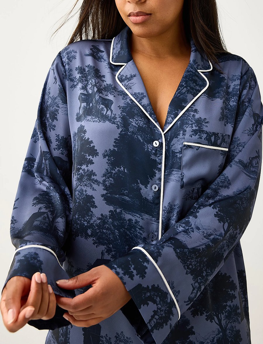 Lindex - Pyjama set in satin - pidžaamad - dark navy - 4