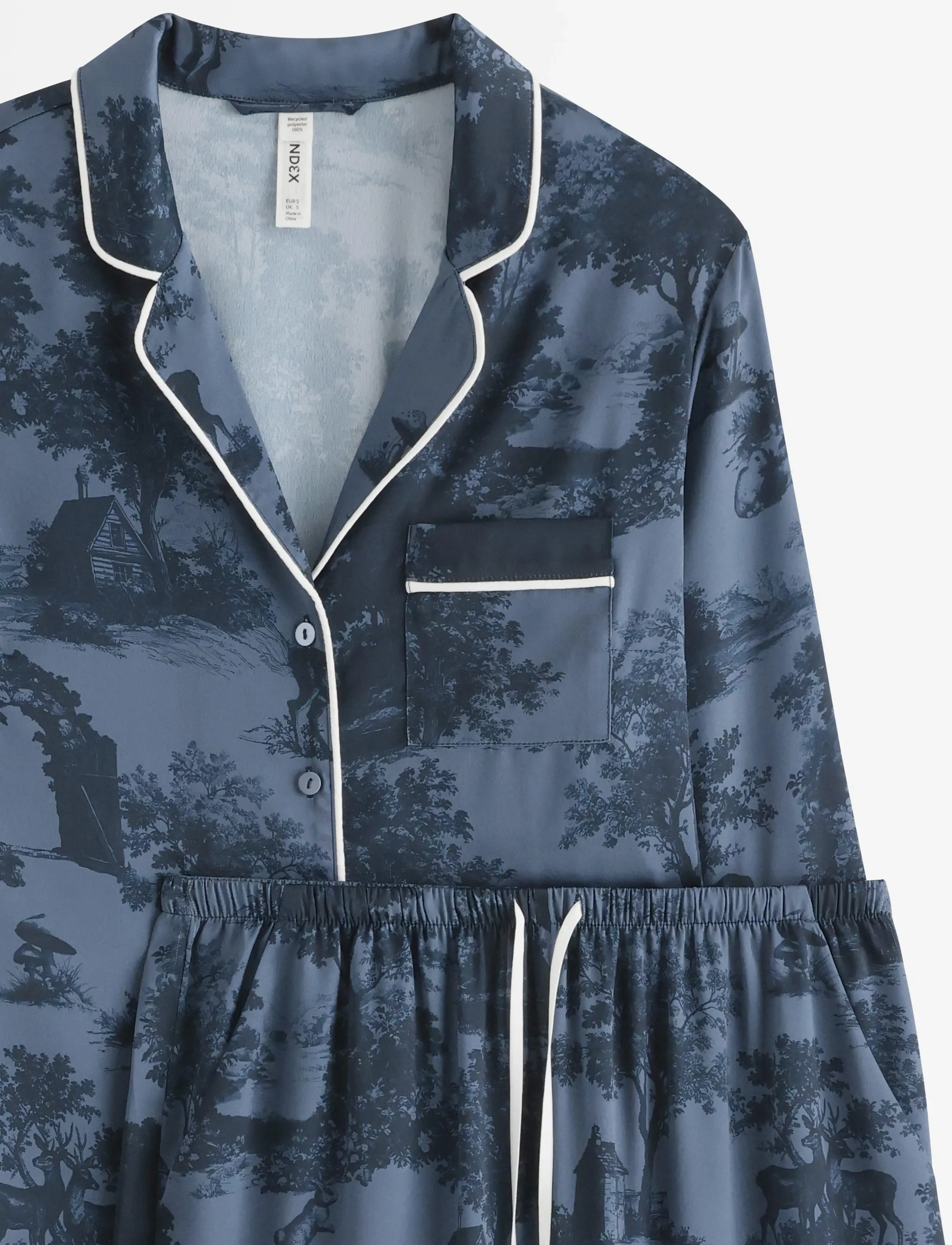 Lindex - Pyjama set in satin - pidžaamad - dark navy - 5