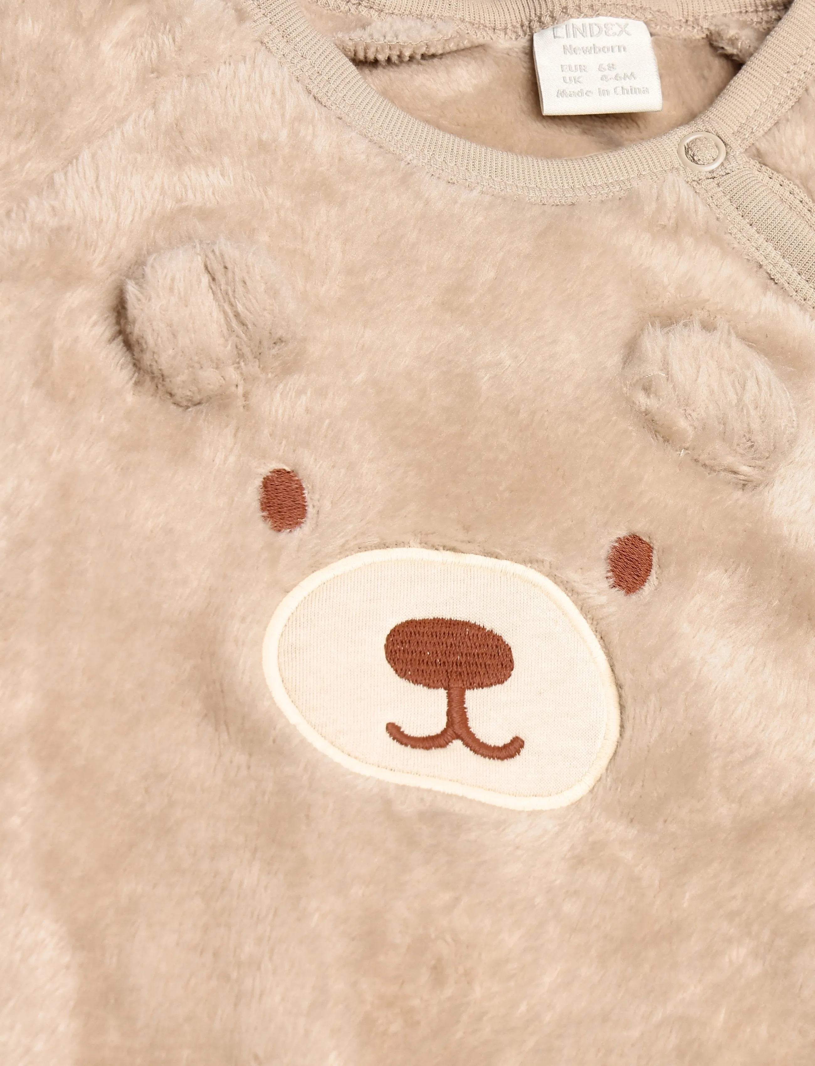 Lindex - Jumpsuit pile w 3d ears and e - beige - 2