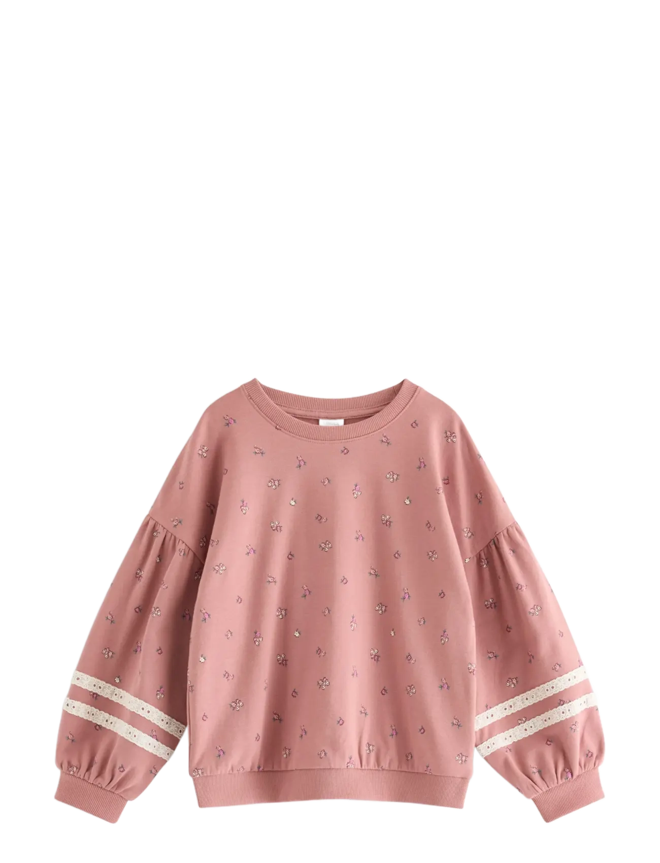 Lindex Cropped sweatshirt with puff sleeve - Alussärgid - DUSTY PINK / pink/rose