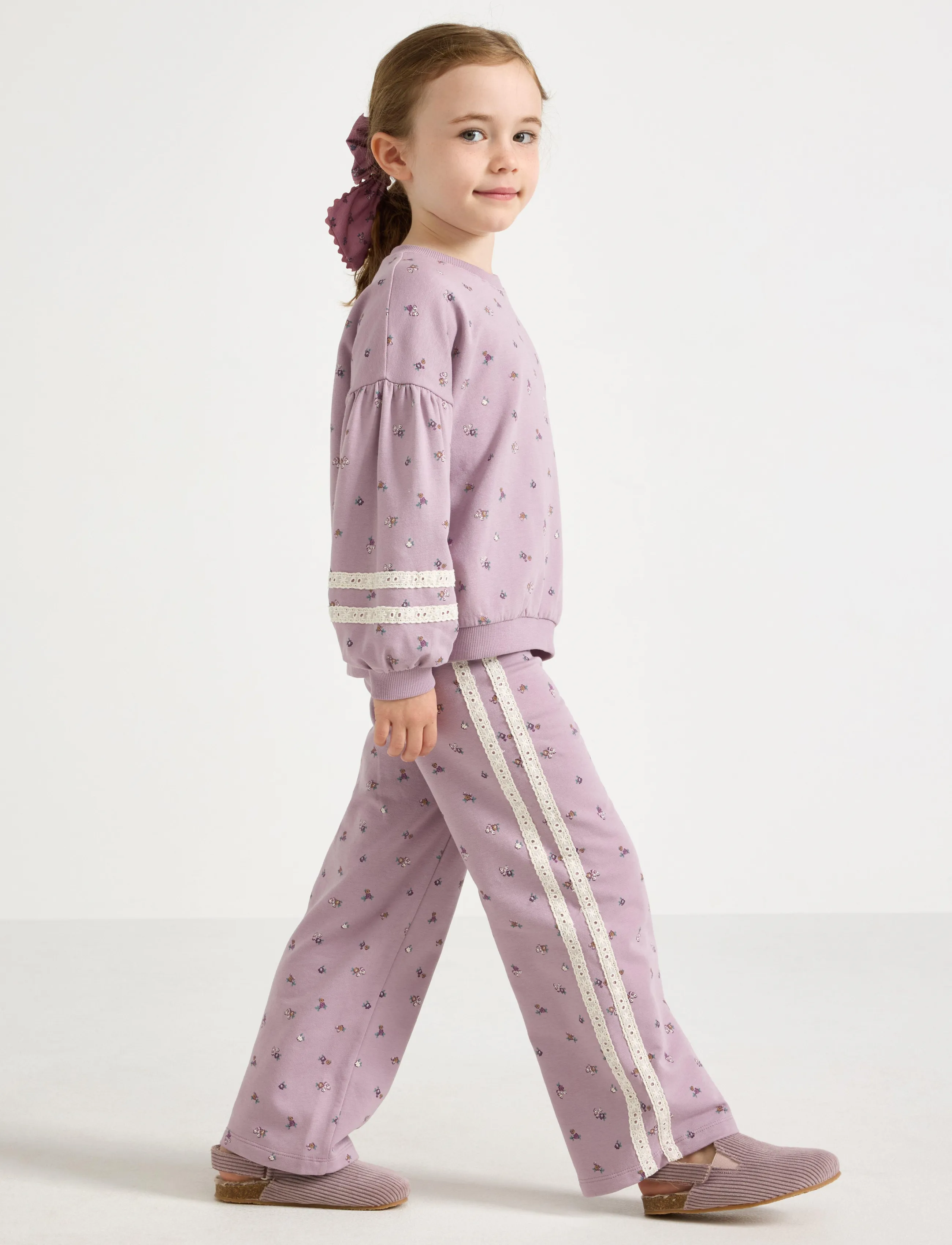 Lindex Sweatpants With Bindings, 116, Purple, Underdele > Joggingbukser, Børn
