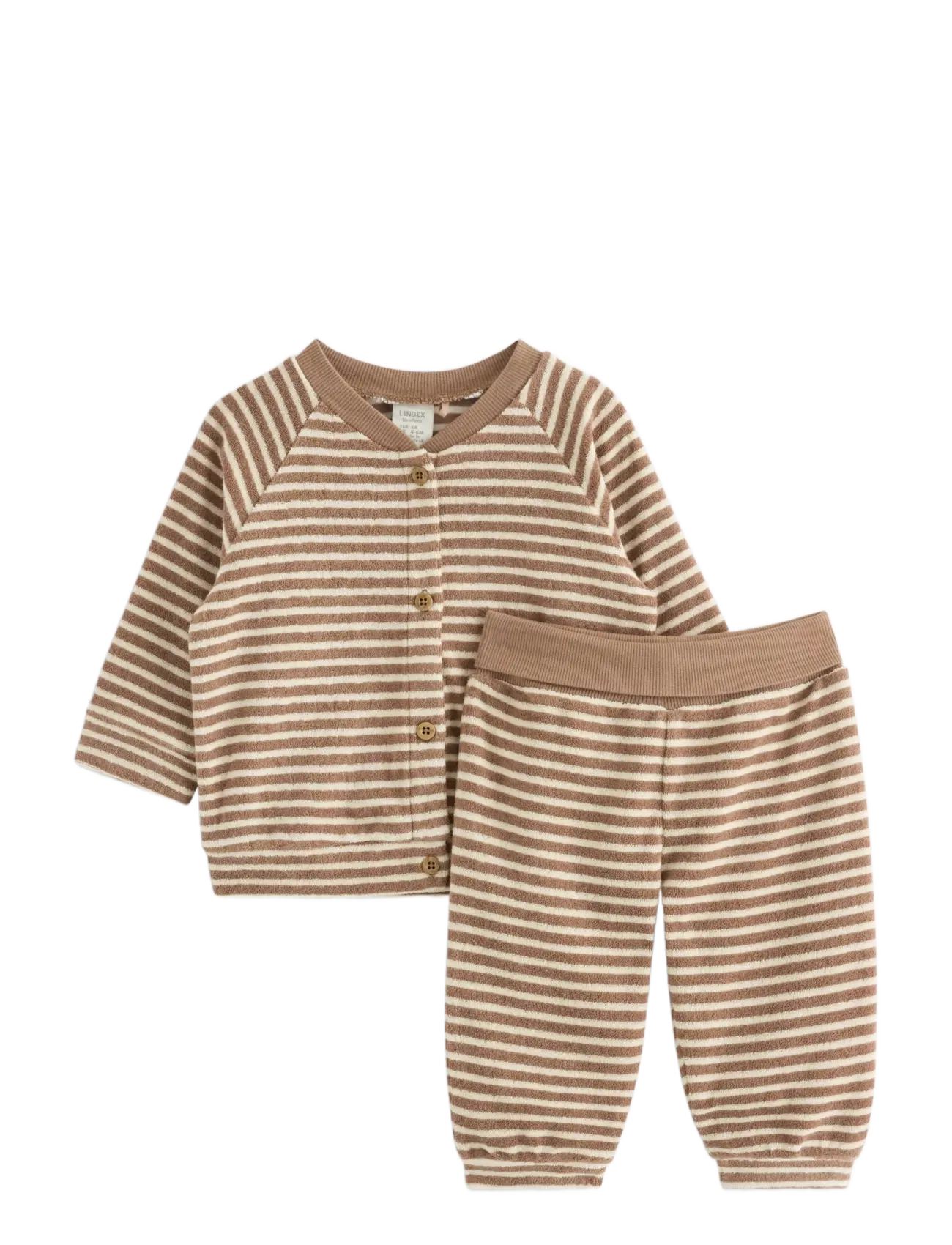 Lindex Set with terry jacket and trousers - Dressikomplektid - LIGHT DUSTY BROWN / brown