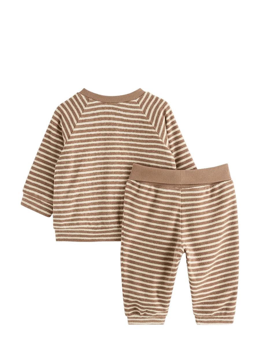 Lindex - Set with terry jacket and trousers - dressikomplektid - light dusty brown - 1