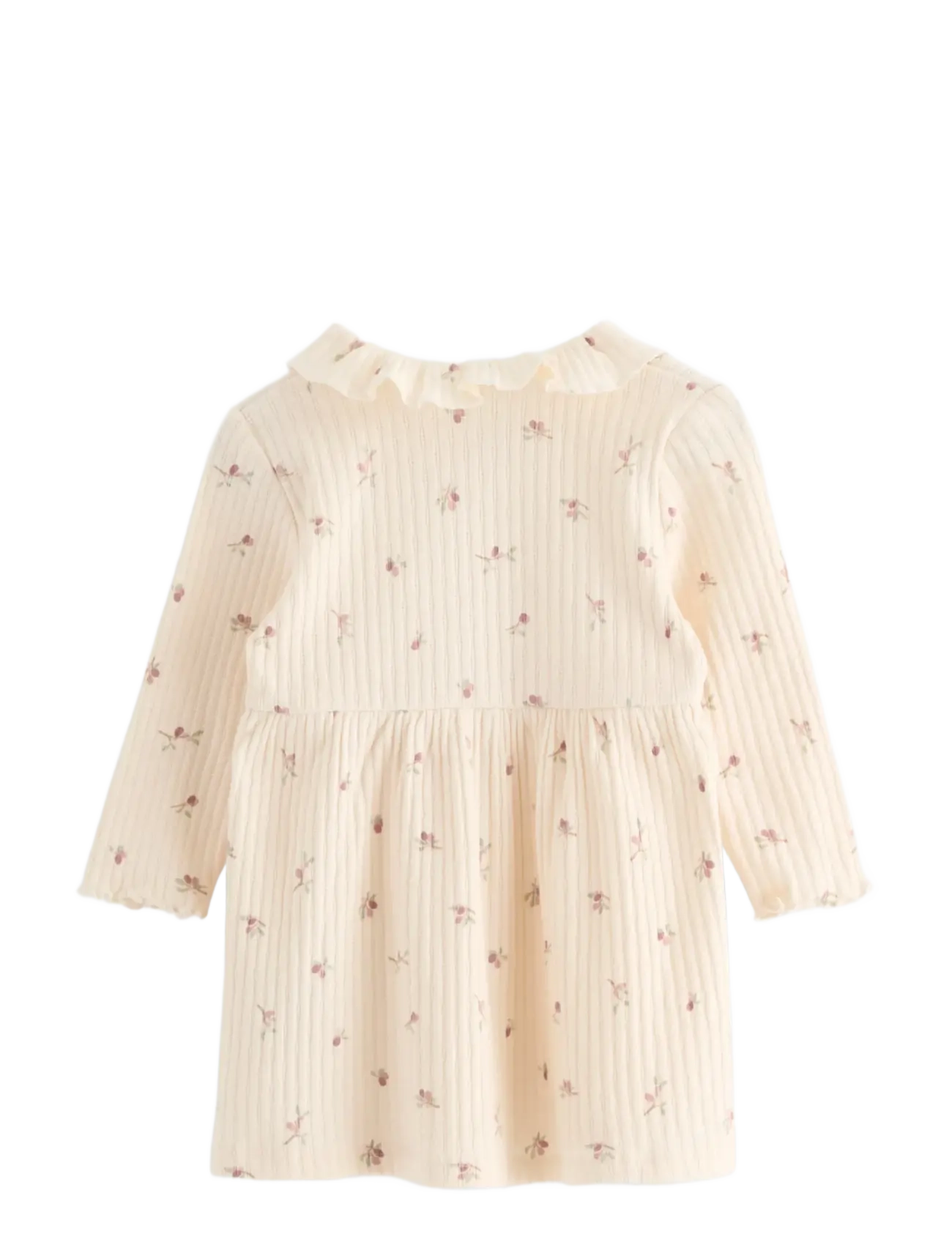 Lindex - Ribbed dress with long sleeves - white - 1