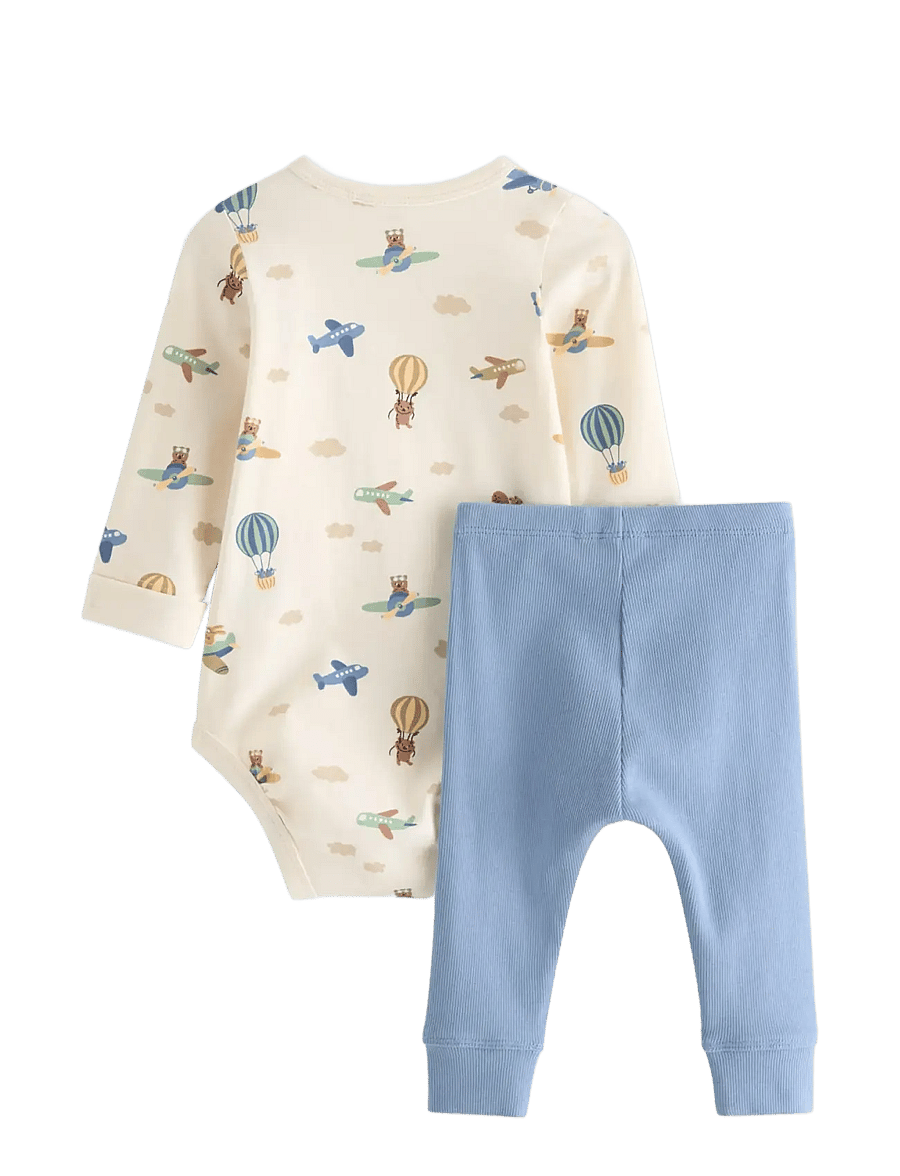 Lindex - Set with bodysuit and leggings - langärmelige bodys - white - 1