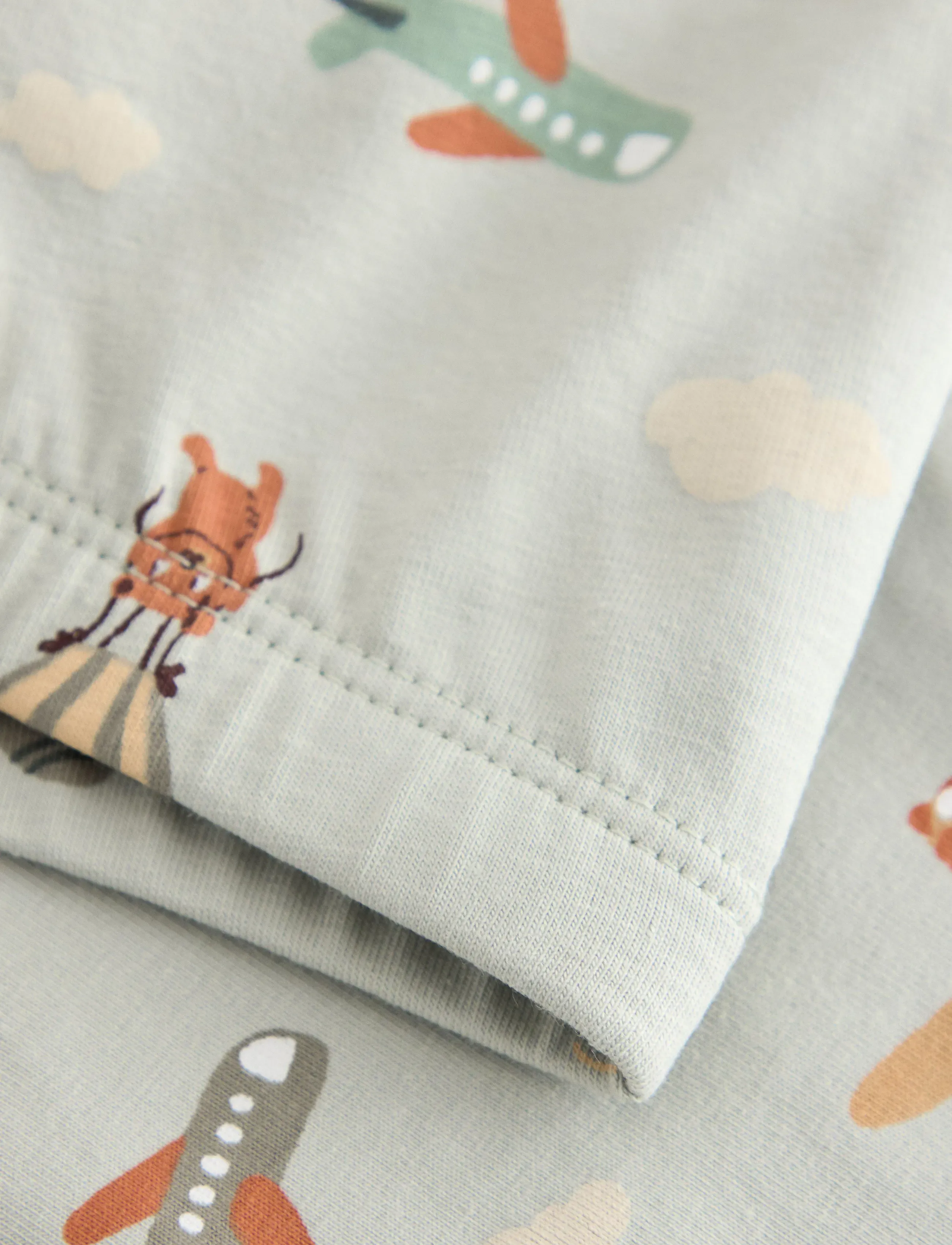 Lindex - Leggings with airplanes - light dusty green - 2