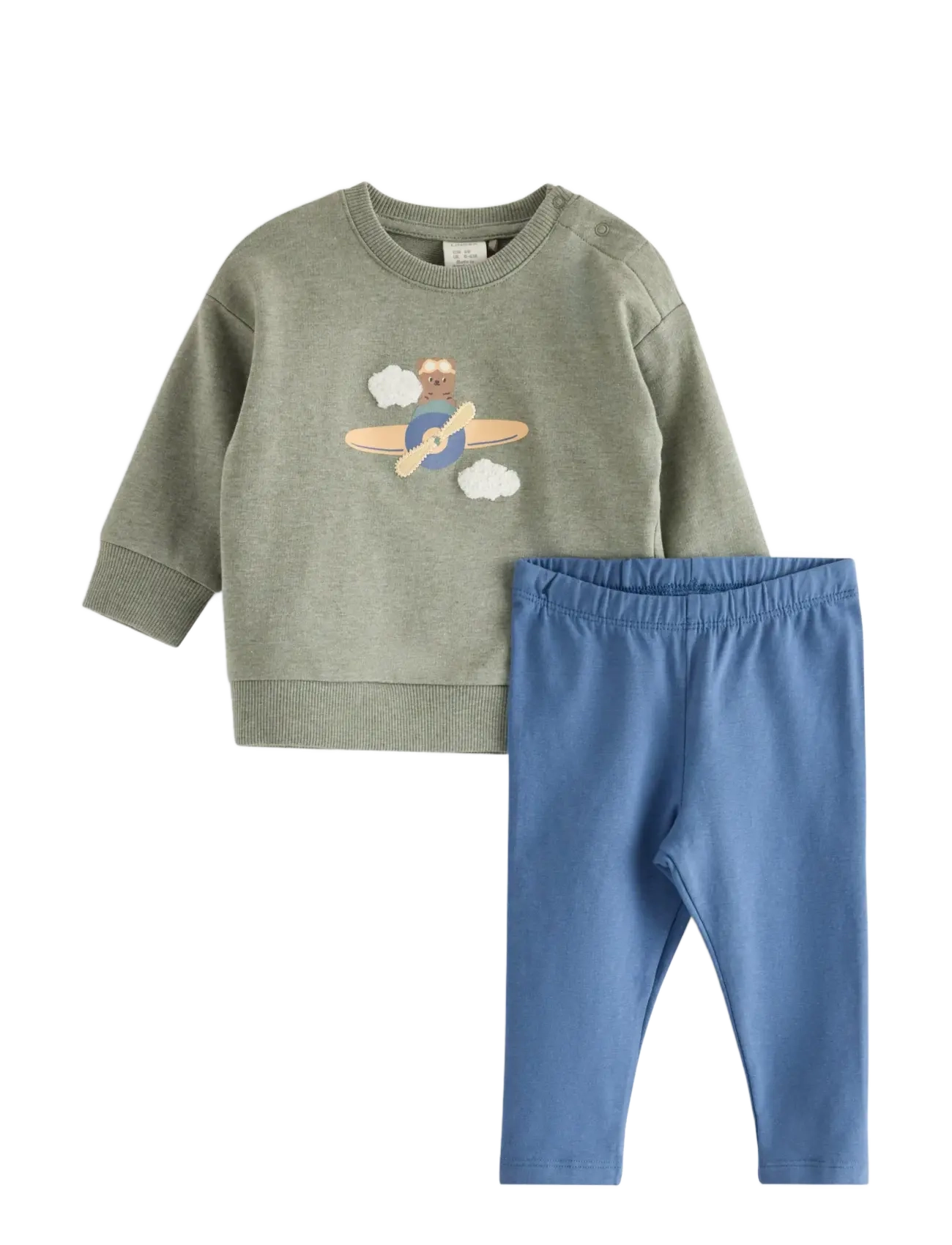 Lindex Set with sweatshirt and leggings - Riided - LIGHT DUSTY AQUA / green