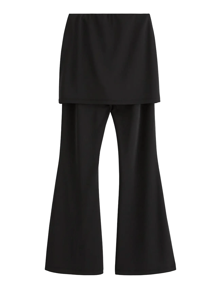 Lindex - Jersey trousers with skirt - black - 2