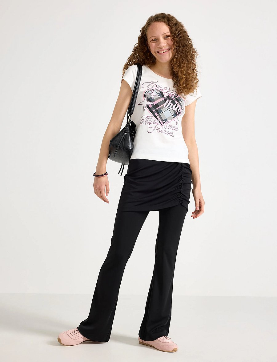 Lindex - Jersey trousers with skirt - black - 0