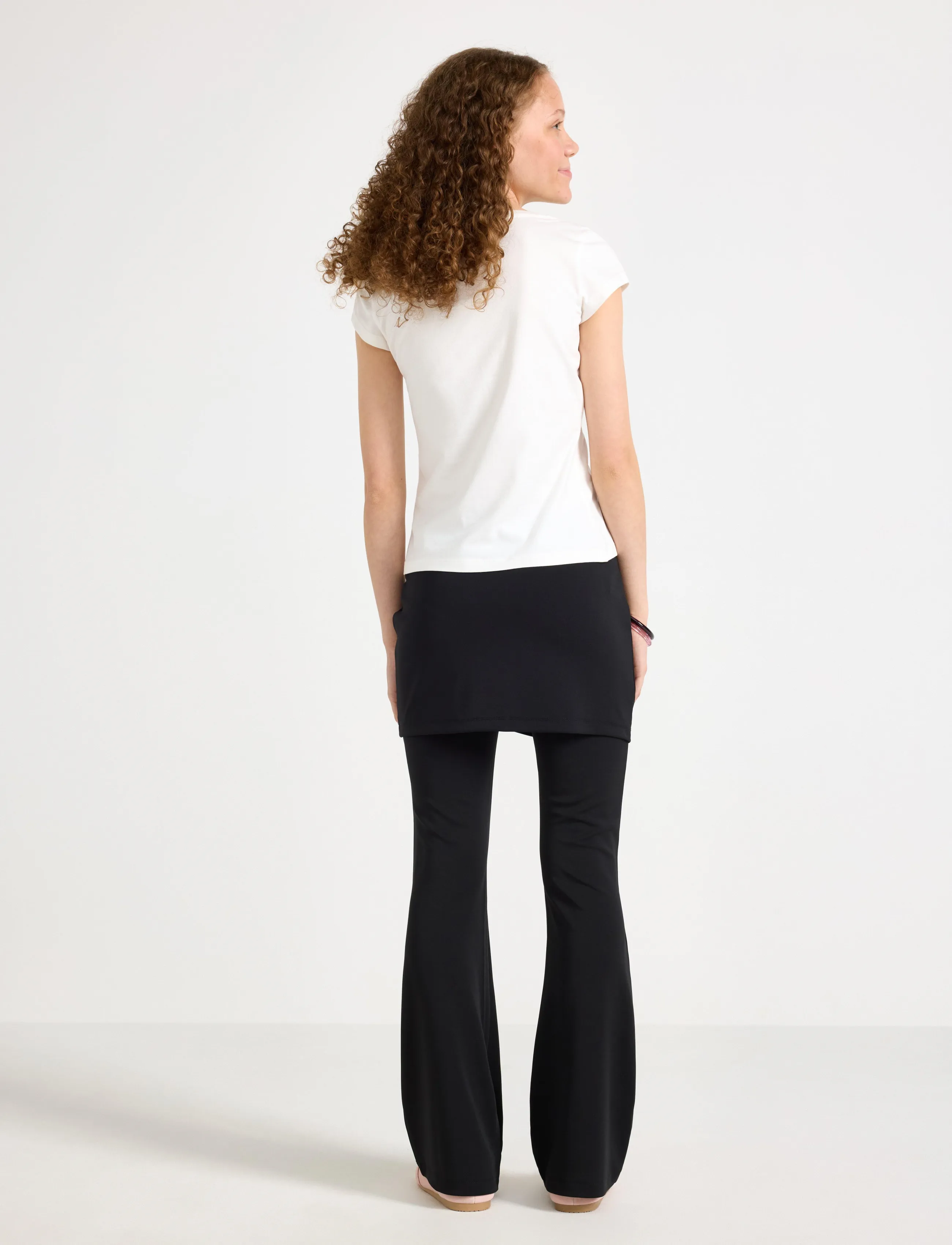 Lindex - Jersey trousers with skirt - black - 3