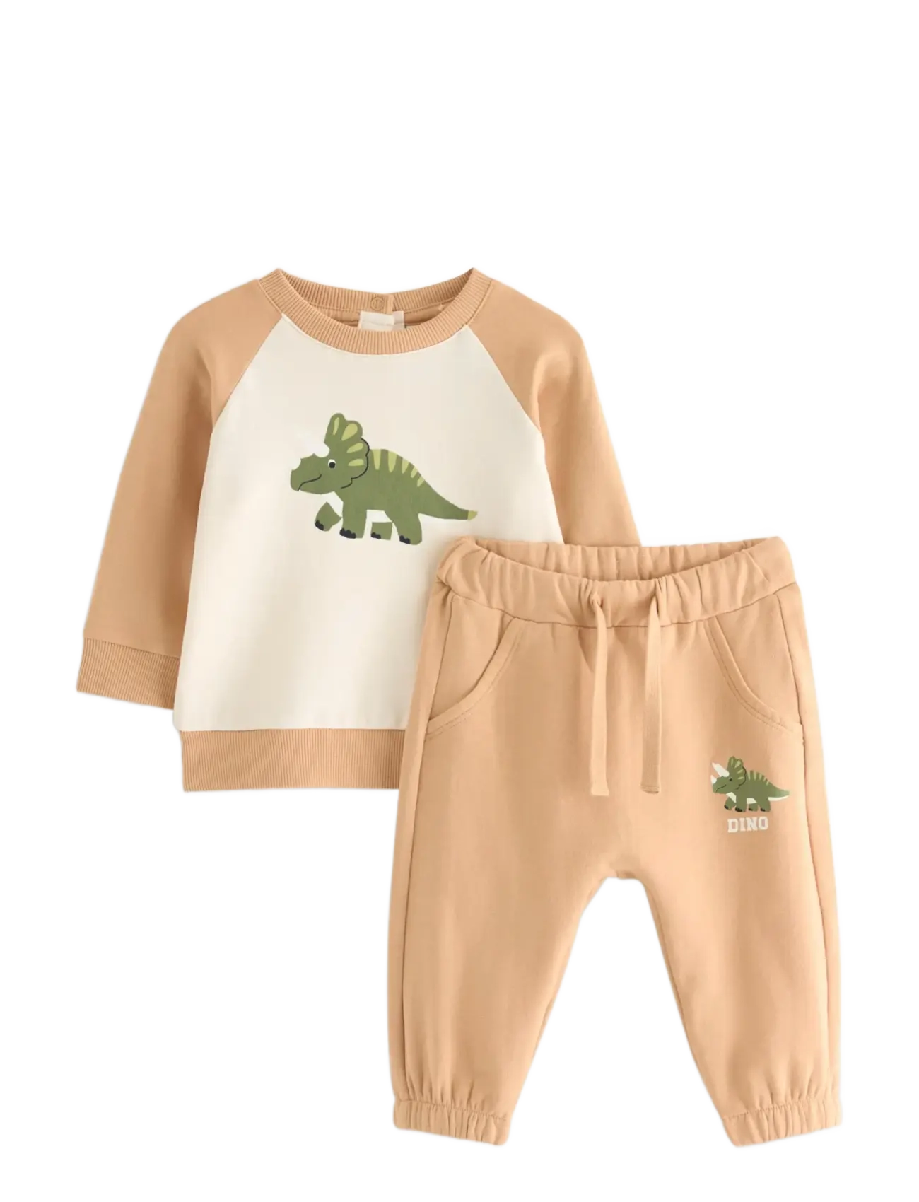Lindex Set With Sweater And Joggers, Børn, Sweater og Joggingbuks Sæt, Beige, Str: 98