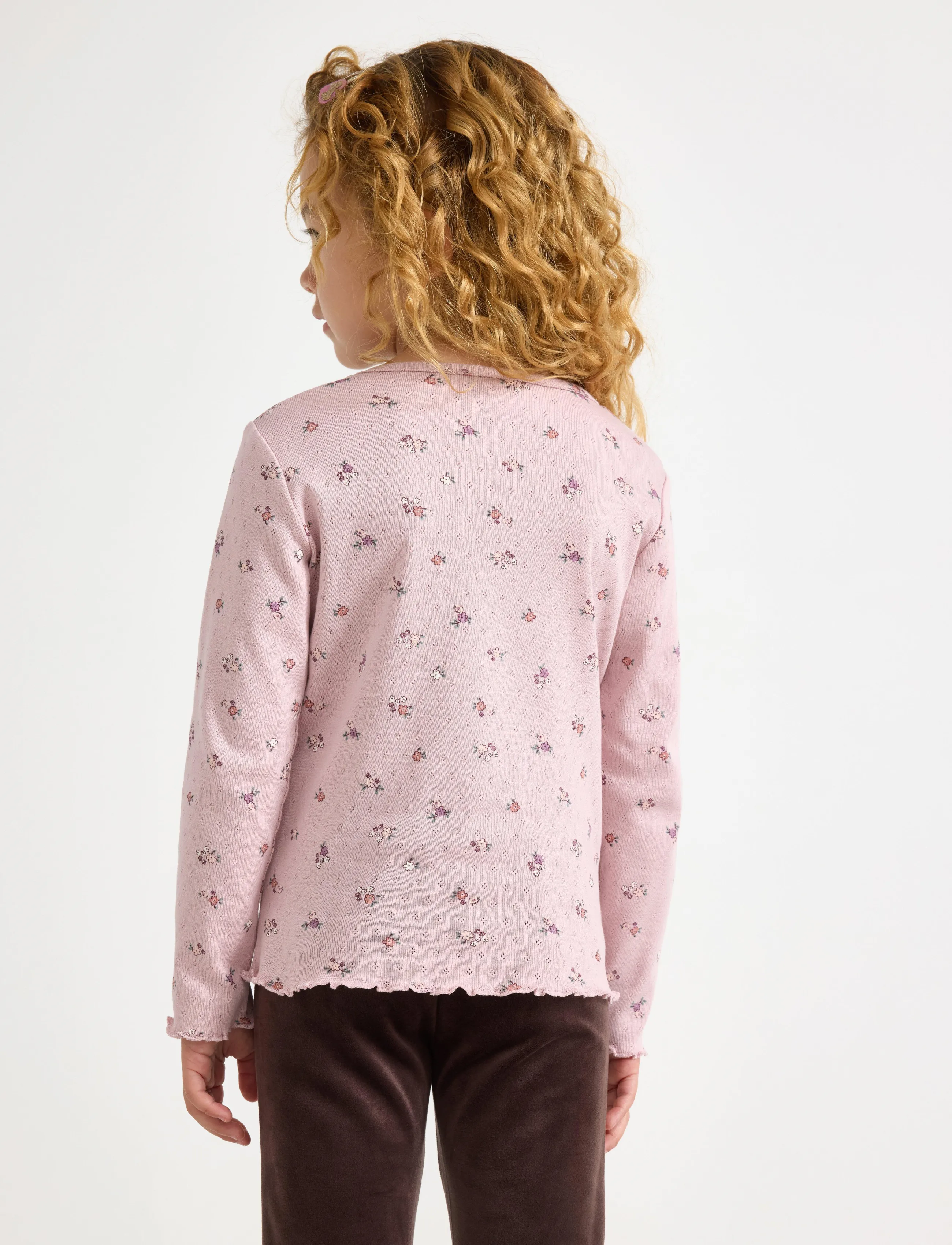Lindex - Long-sleeved top in pointelle - light dusty lilac - 3