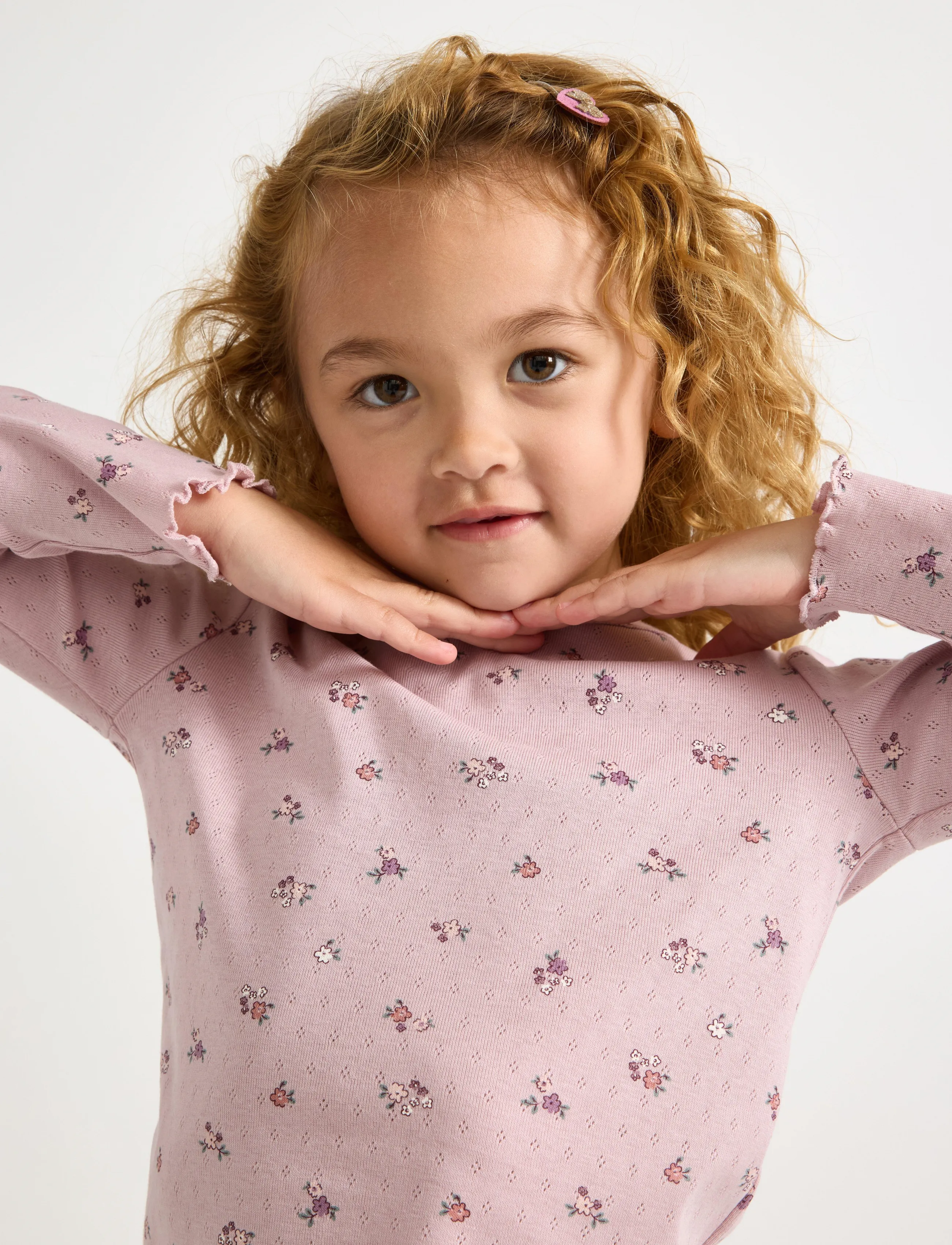 Lindex - Long-sleeved top in pointelle - light dusty lilac - 4