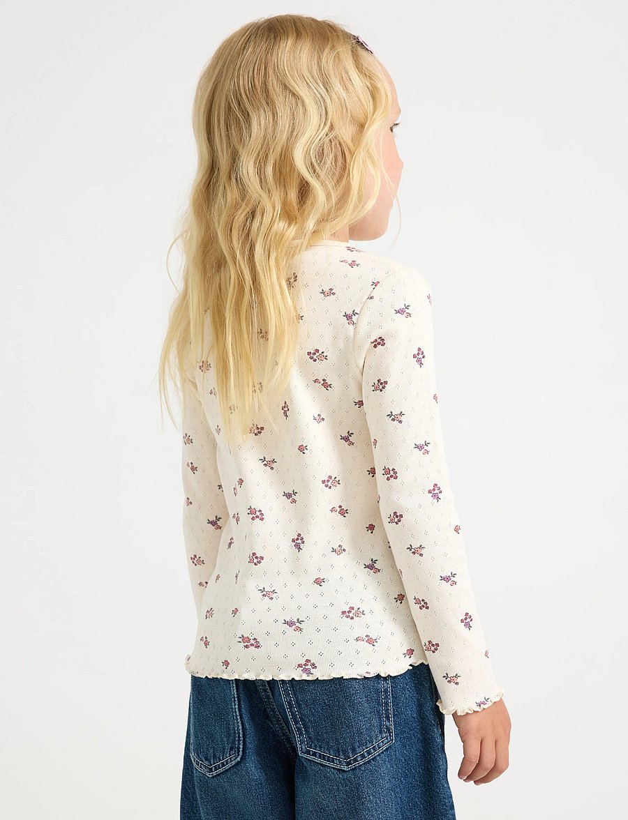 Lindex - Long-sleeved top in pointelle - langärmelig - white - 3