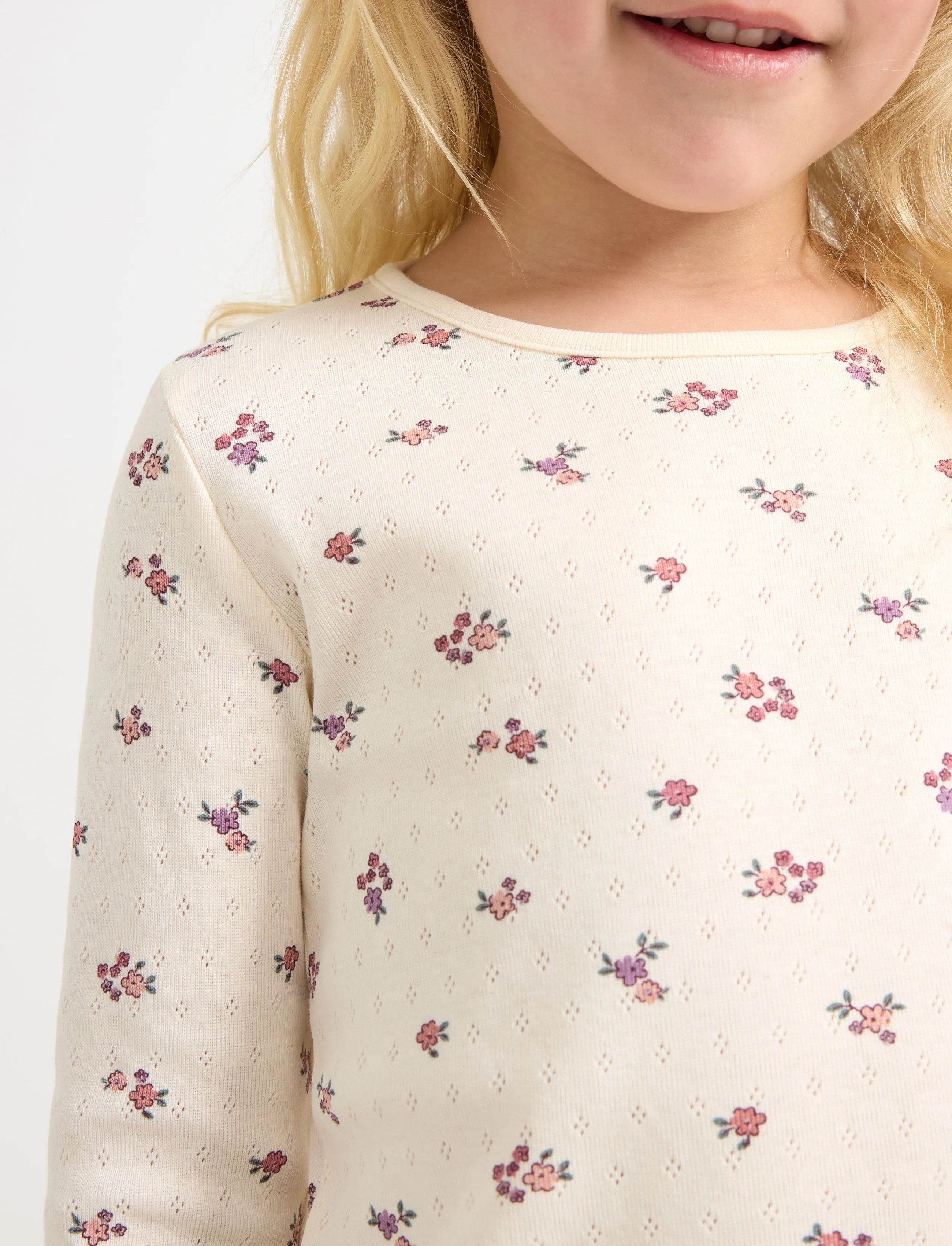 Lindex - Long-sleeved top in pointelle - white - 4