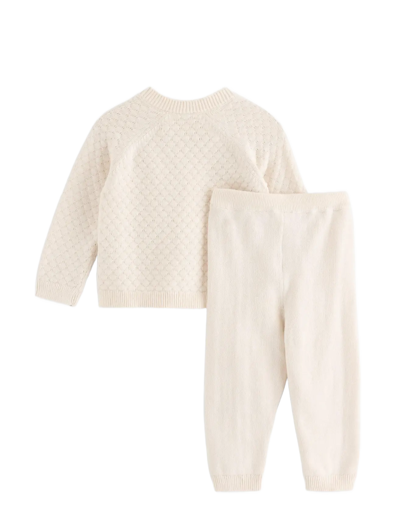 Lindex - Set with cardigan and trousers - pikkade varrukatega t-särkide komplektid - white - 1