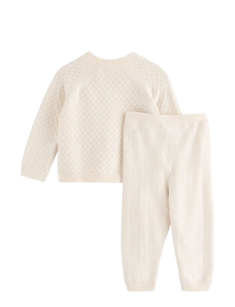 Lindex - Set with cardigan and trousers - sets mit langärmeligem t-shirt - white - 1