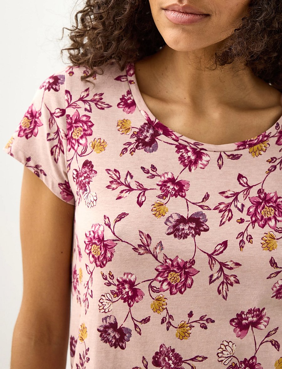 Lindex - Nightdress with short sleeves - t-shirt-kleider - light dusty pink - 4