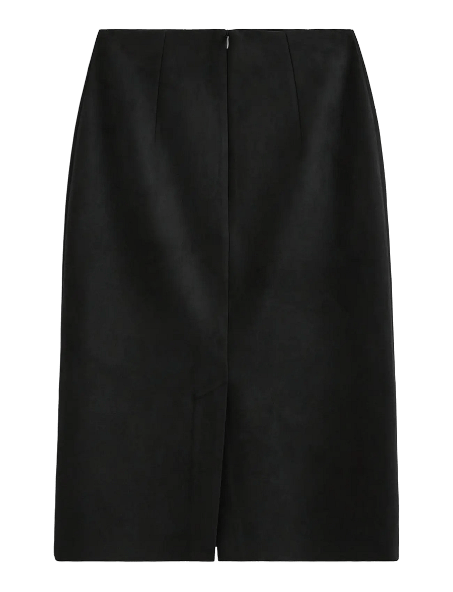 Lindex - Midi skirt in imitation suede - midi skirts - black - 2