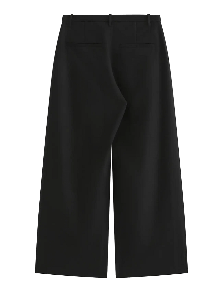 Lindex - Wide trousers with mid waist - bukser med brede ben - black - 2