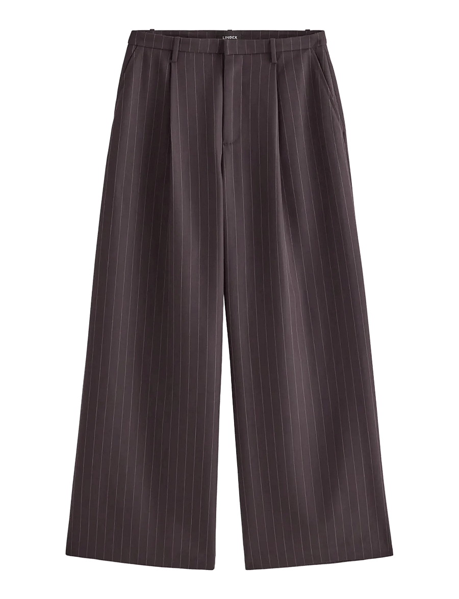 Lindex - Wide trousers with mid waist - hosen mit weitem bein - brown - 1