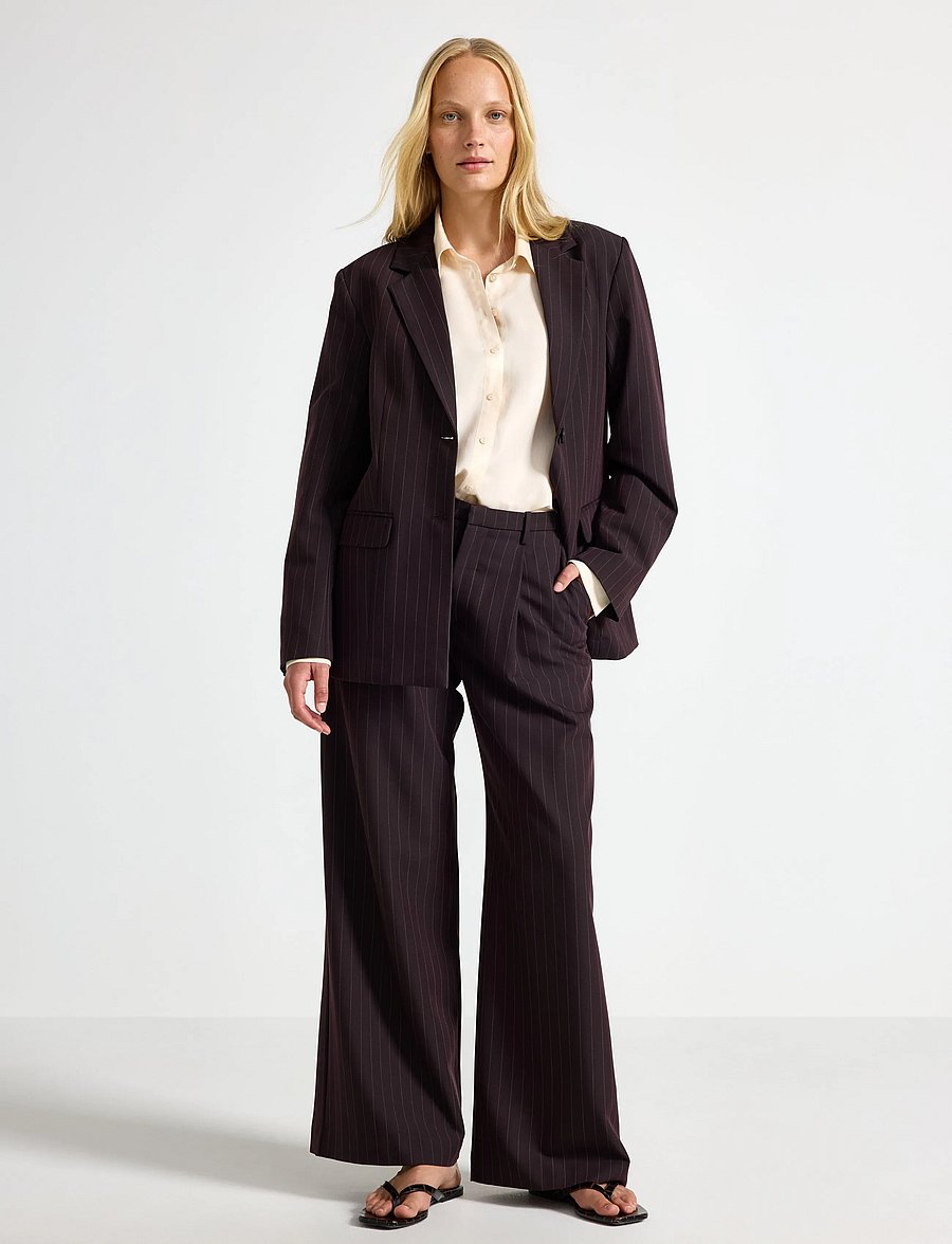 Lindex - Wide trousers with mid waist - hosen mit weitem bein - brown - 0