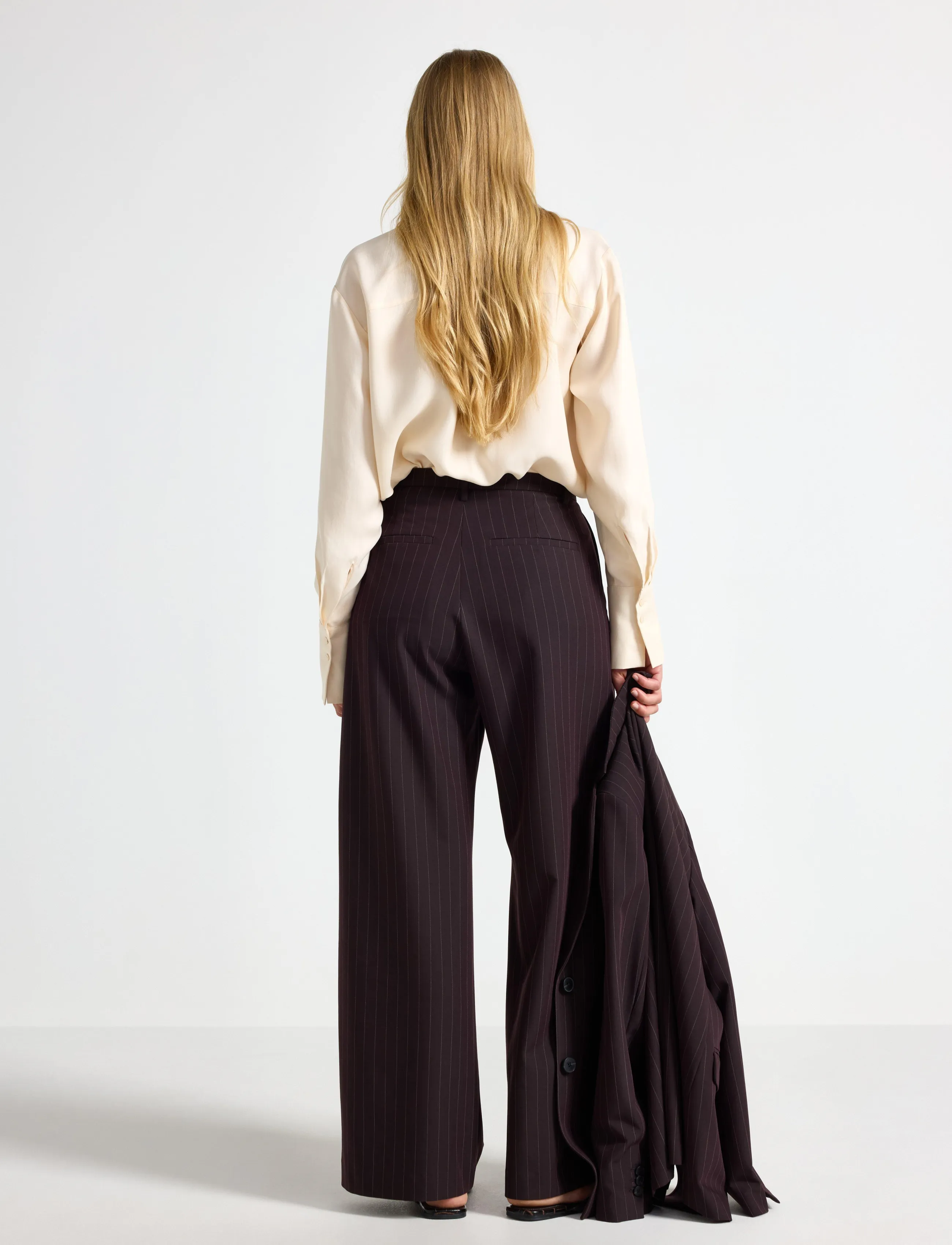 Lindex - Wide trousers with mid waist - wide leg trousers - brown - 3