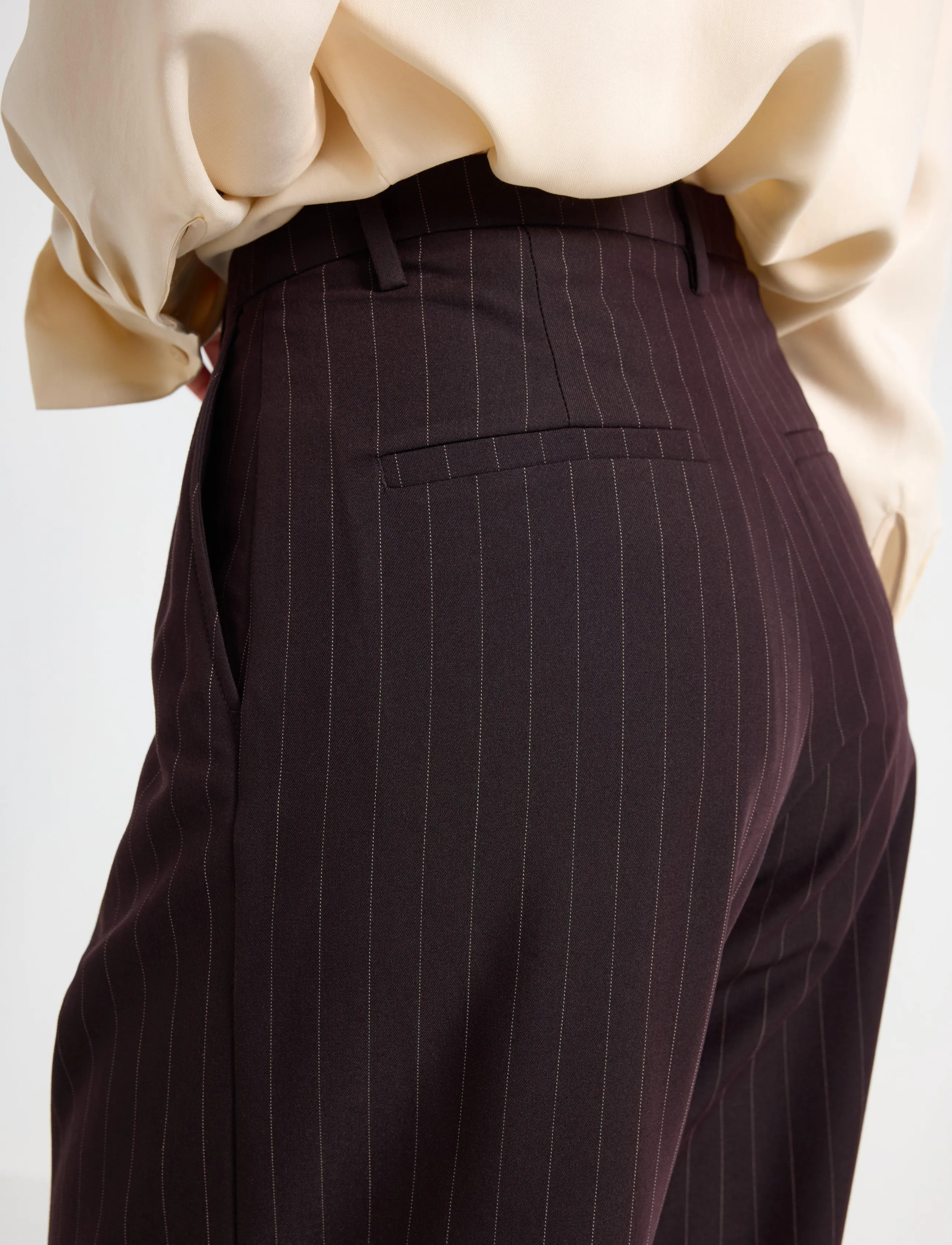 Lindex - Wide trousers with mid waist - wide leg trousers - brown - 4