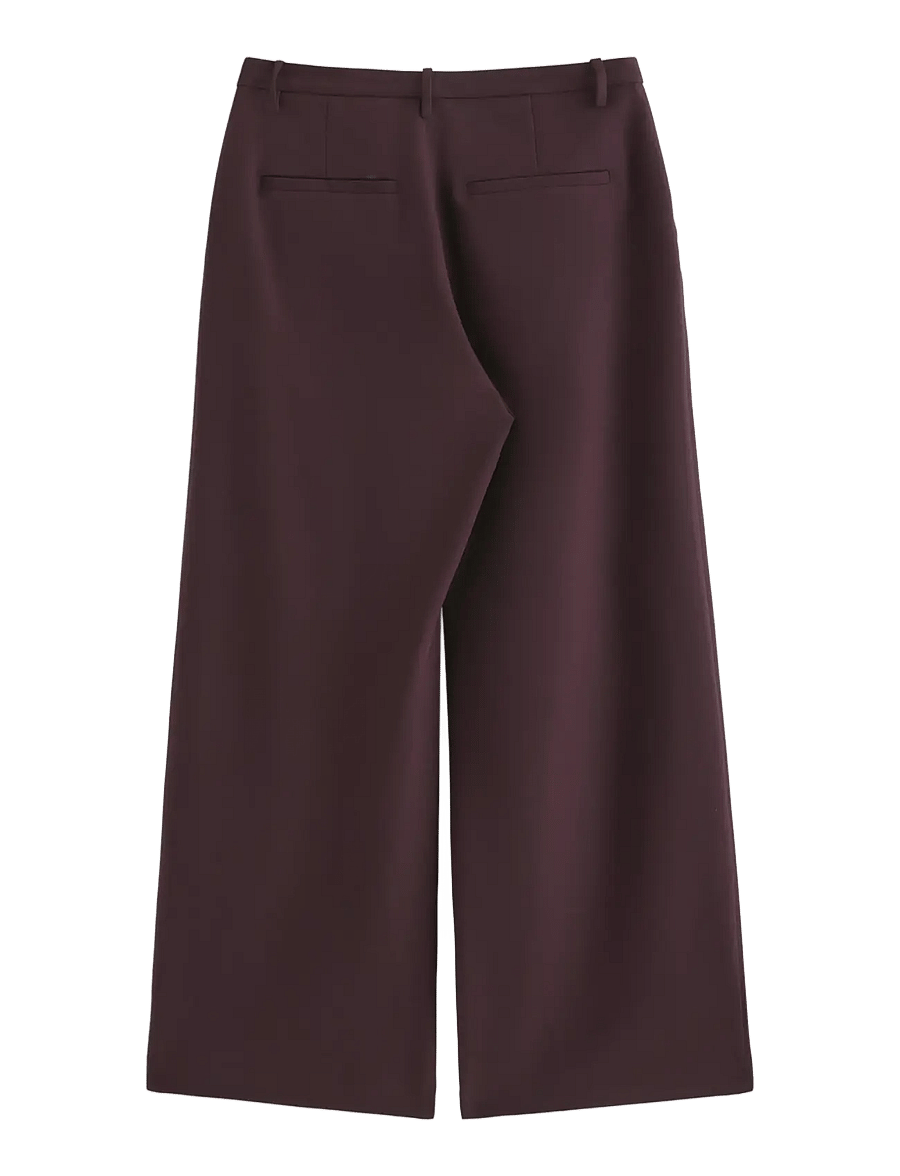 Lindex - Wide trousers with mid waist - bukser med brede ben - dark brown - 2