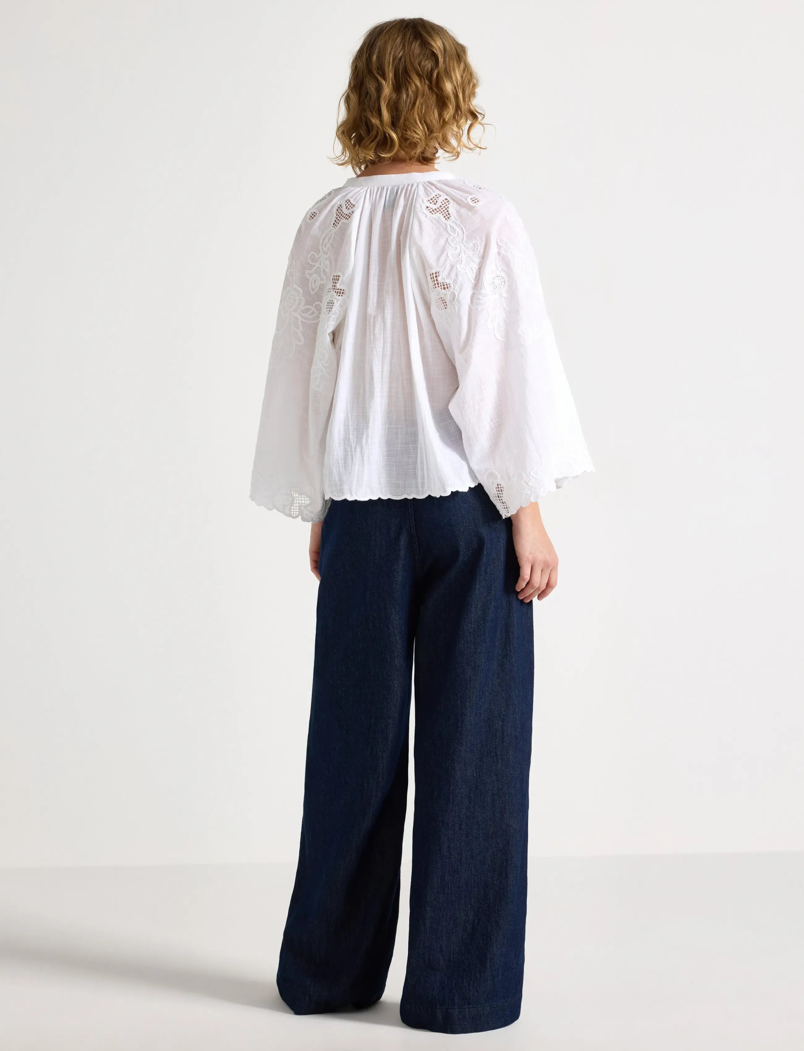 Lindex Wide Denim Trousers With Elastic Waist mjukisbyxor dam – bild 2