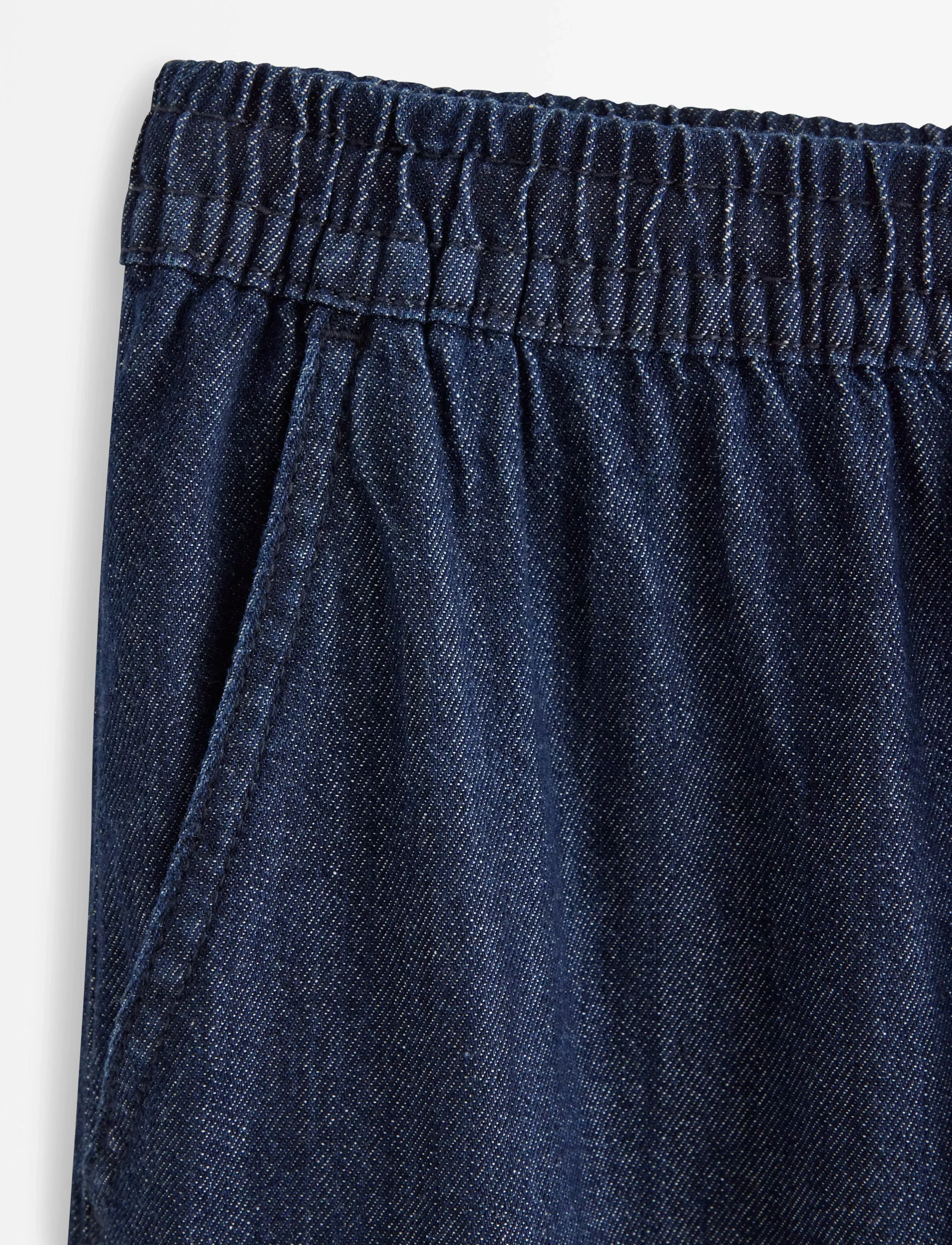 Lindex - WIDE denim trousers with elastic waist - brede jeans - dark denim - 5