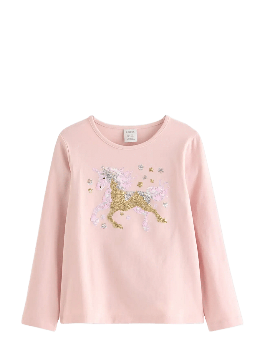 Lindex - Long sleeved top with sequins - langärmelig - light dusty pink - 1