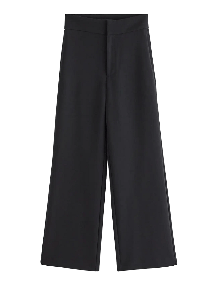 Lindex - Lykke wide trousers - hosen mit weitem bein - black - 1