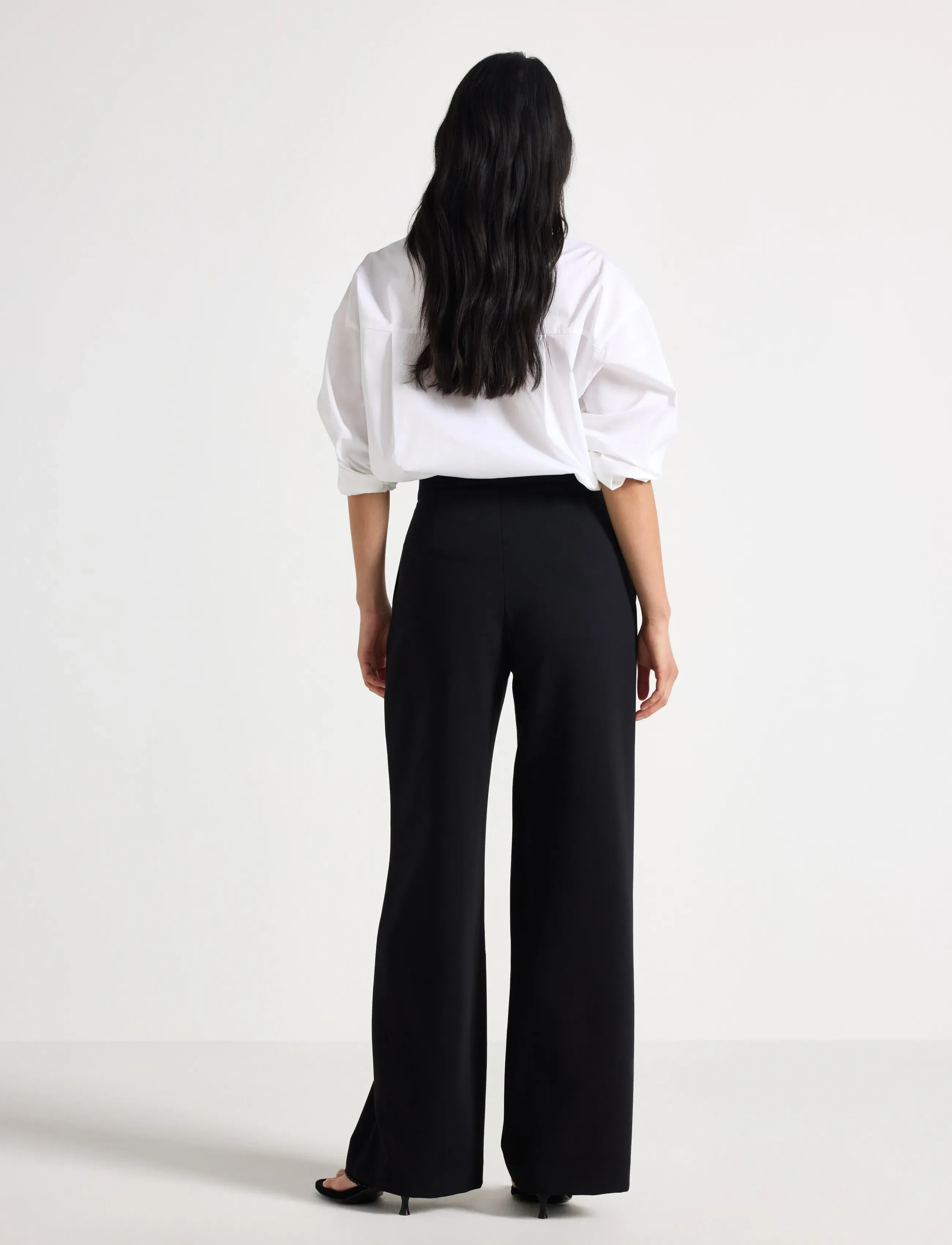 Lindex - Lykke wide trousers - bukser med brede ben - black - 3