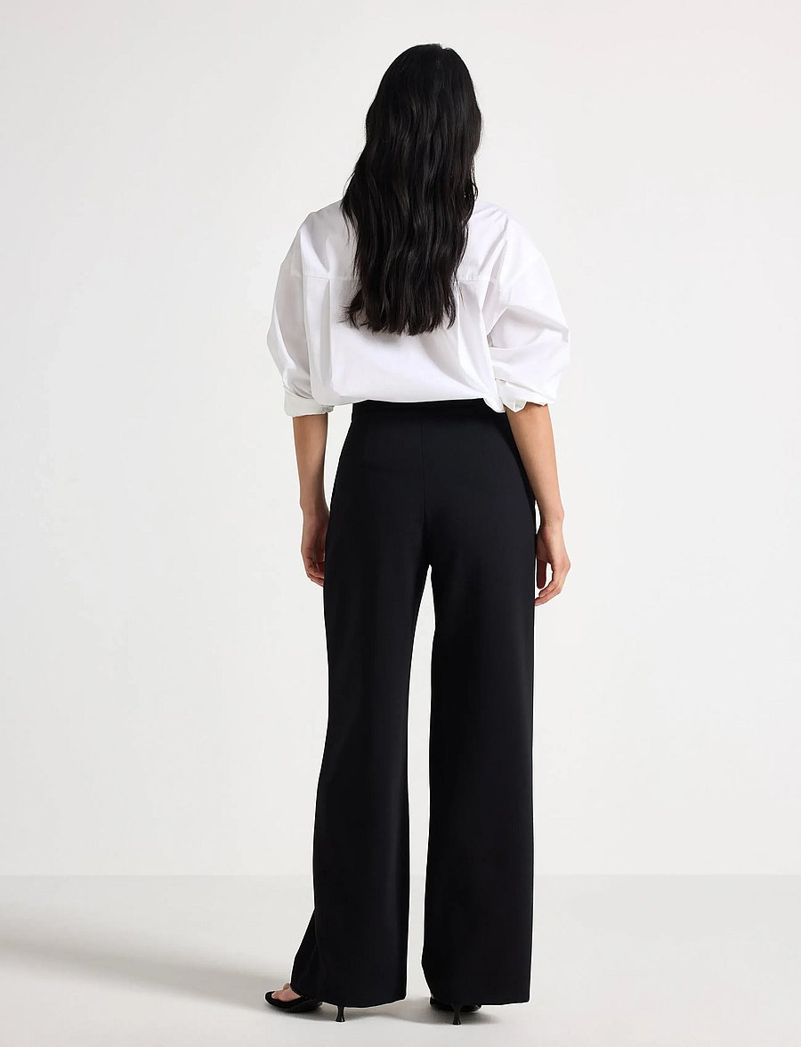 Lindex - Lykke wide trousers - hosen mit weitem bein - black - 3