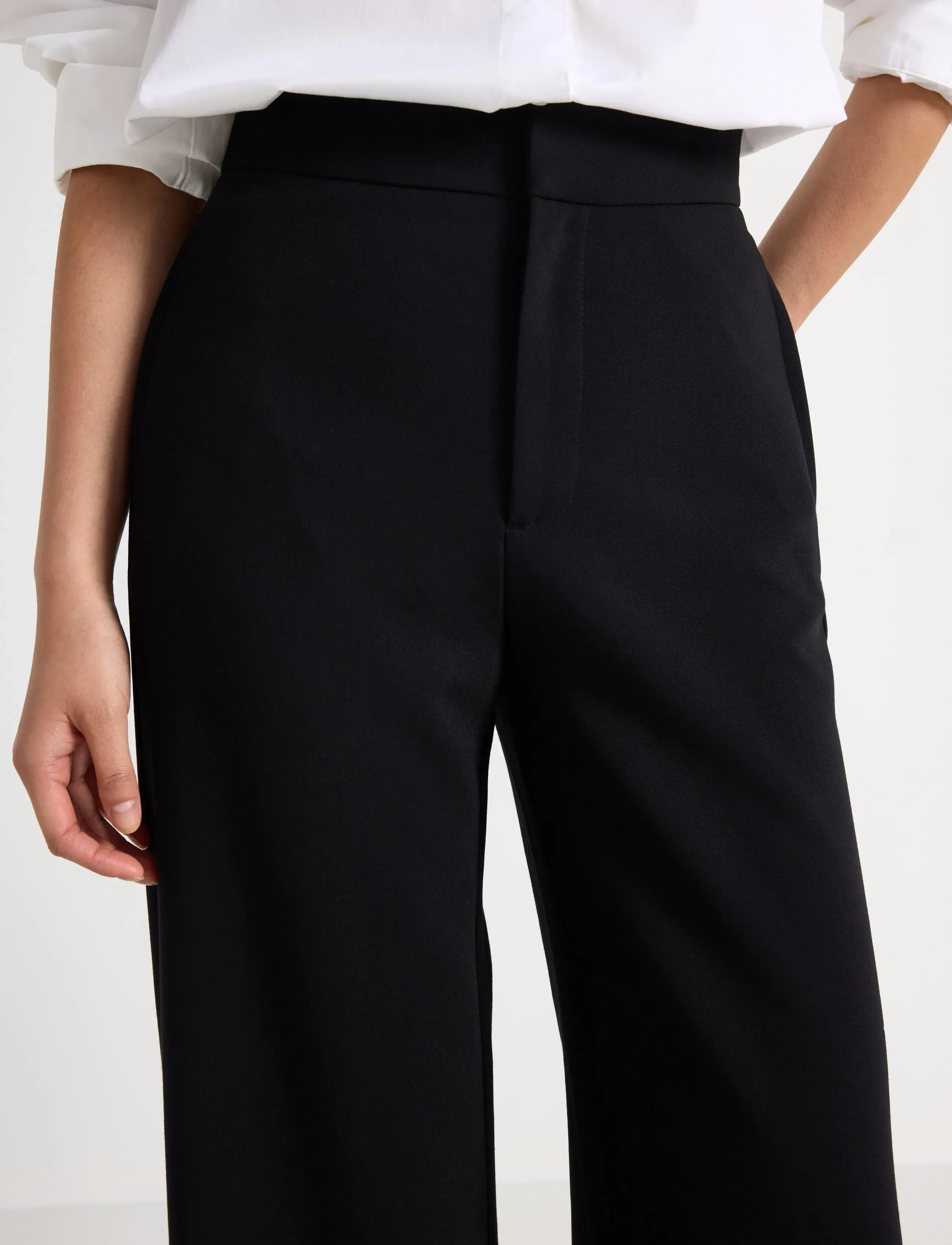 Lindex - Lykke wide trousers - bukser med brede ben - black - 4