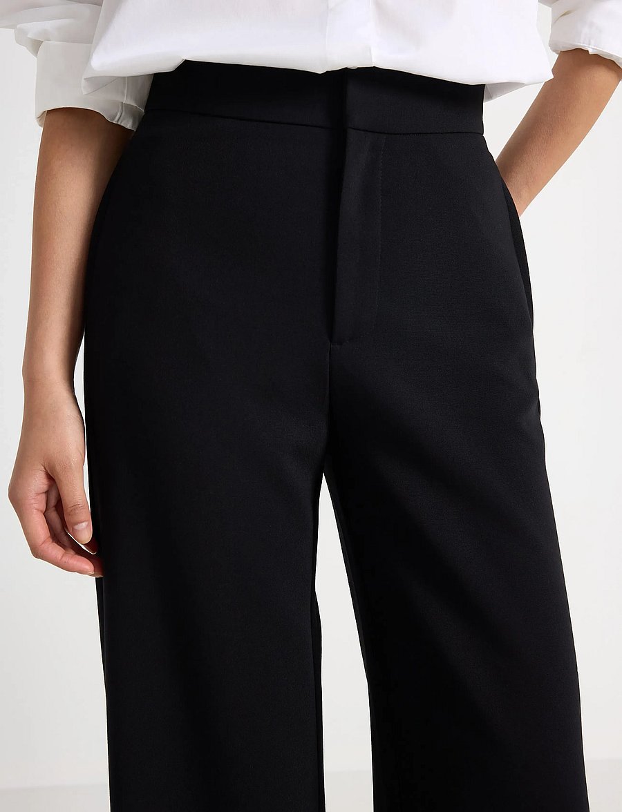 Lindex - Lykke wide trousers - hosen mit weitem bein - black - 4
