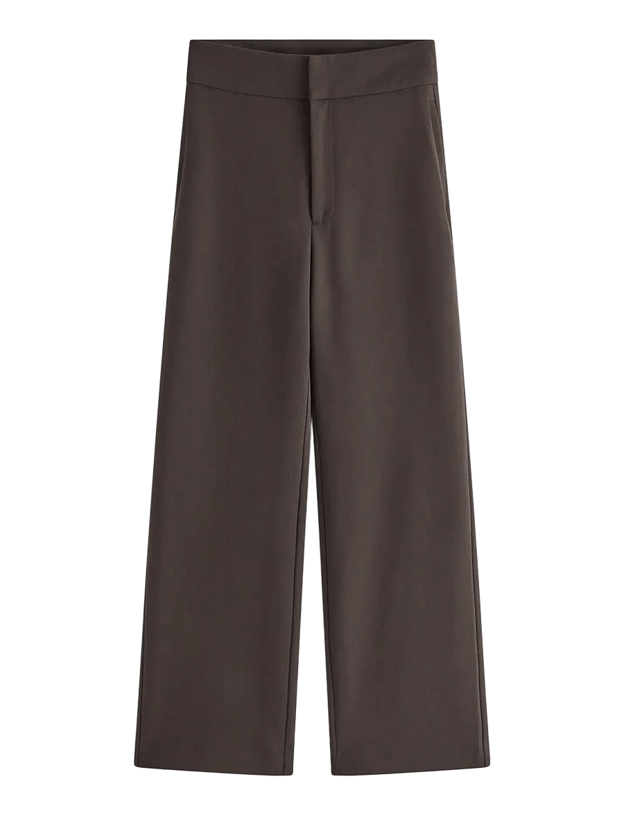 Lindex - Lykke wide trousers - hosen mit weitem bein - dark brown - 1