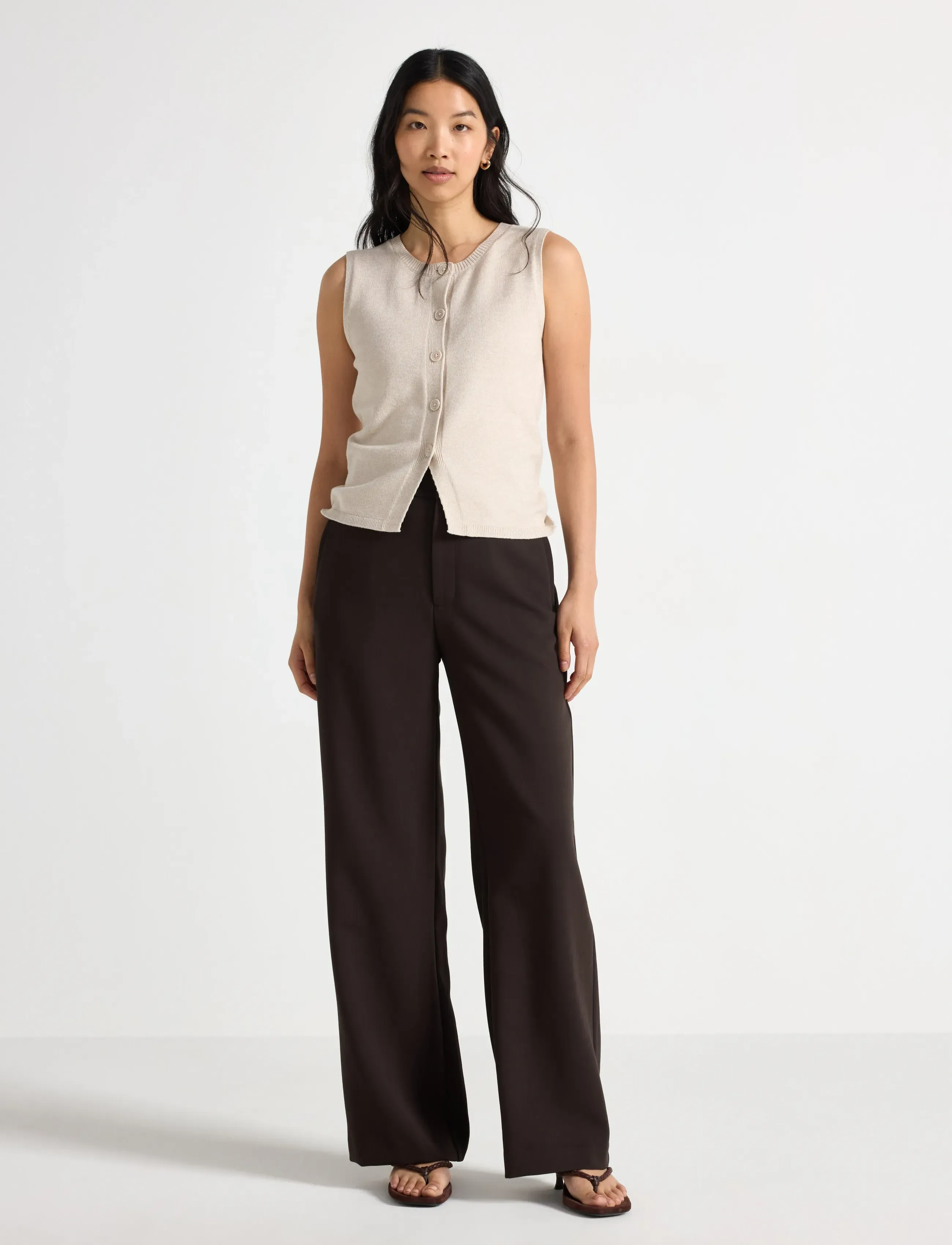 Lindex Lykke Wide Trousers, 42, Braun - Leg, Frauen