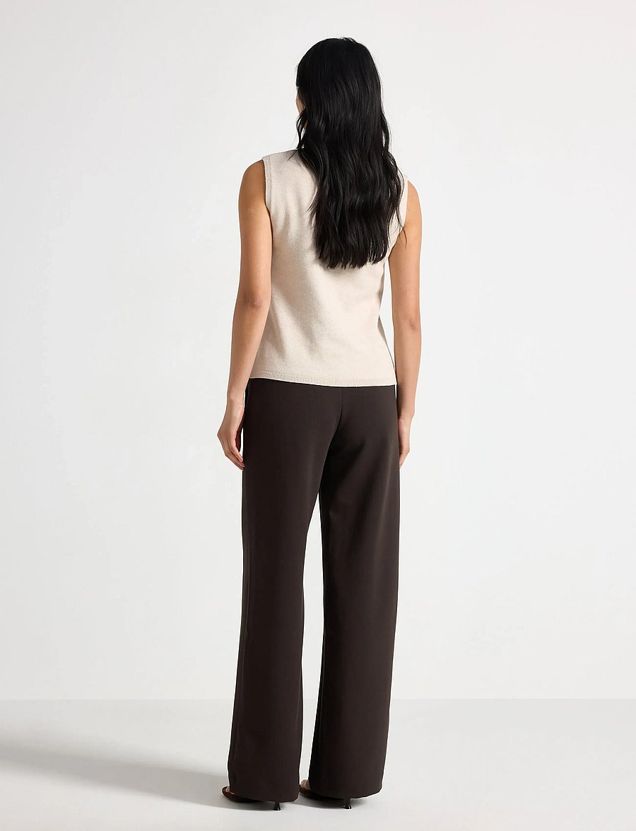Lindex - Lykke wide trousers - hosen mit weitem bein - dark brown - 3