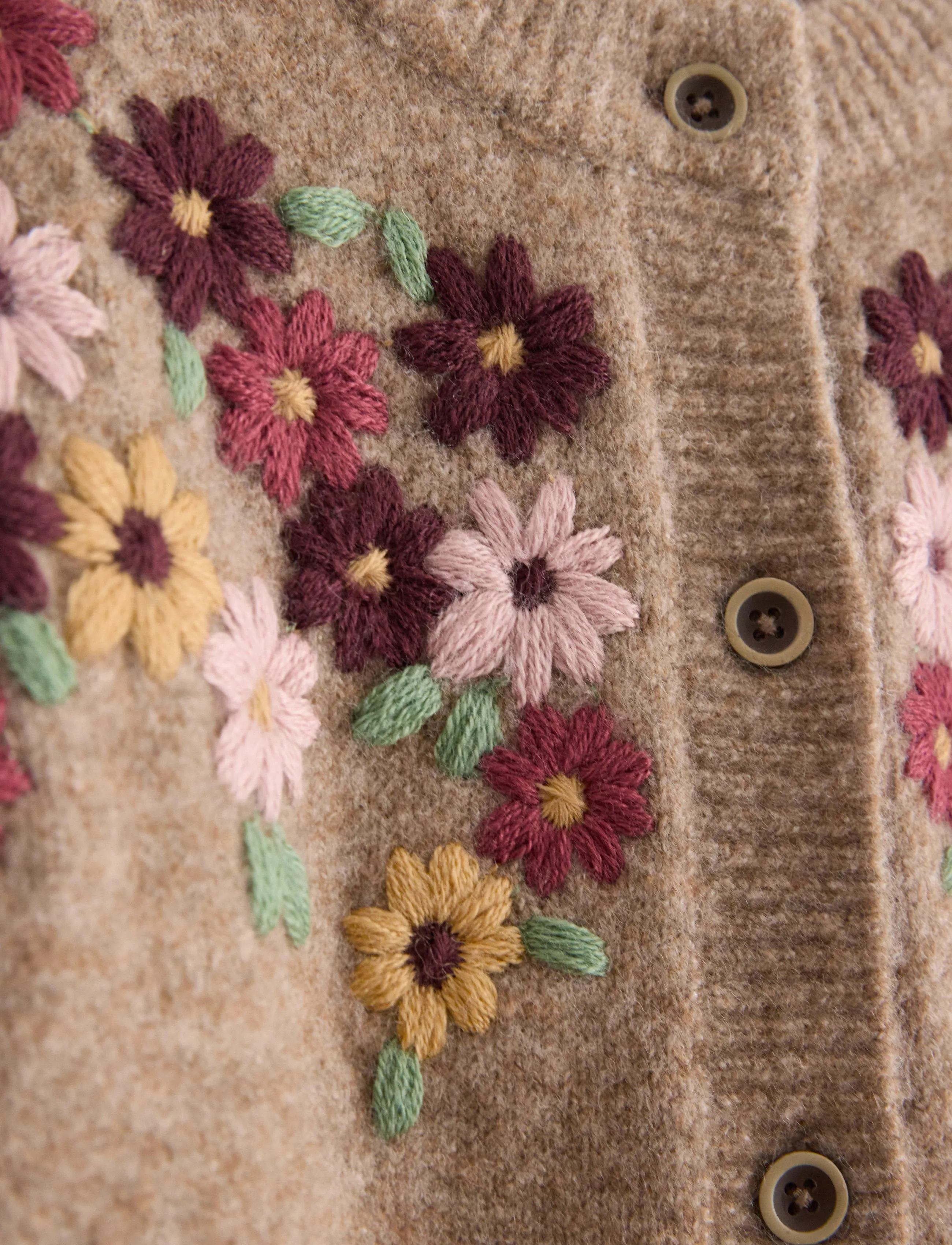 Lindex - Knitted cardigan with embroidery - koftor - beige melange - 2
