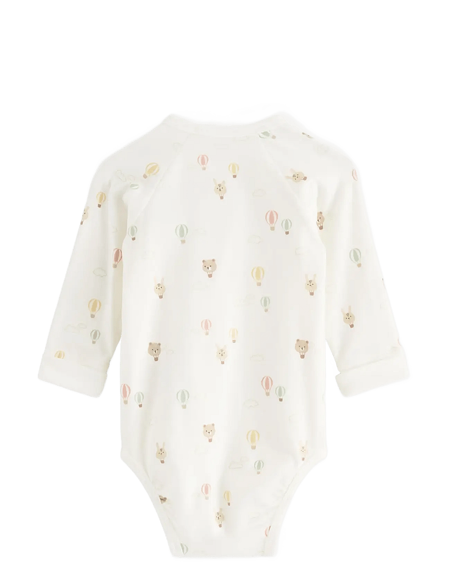 Lindex - Long-sleeved wrap bodysuit - langärmelige bodys - light dusty white - 1