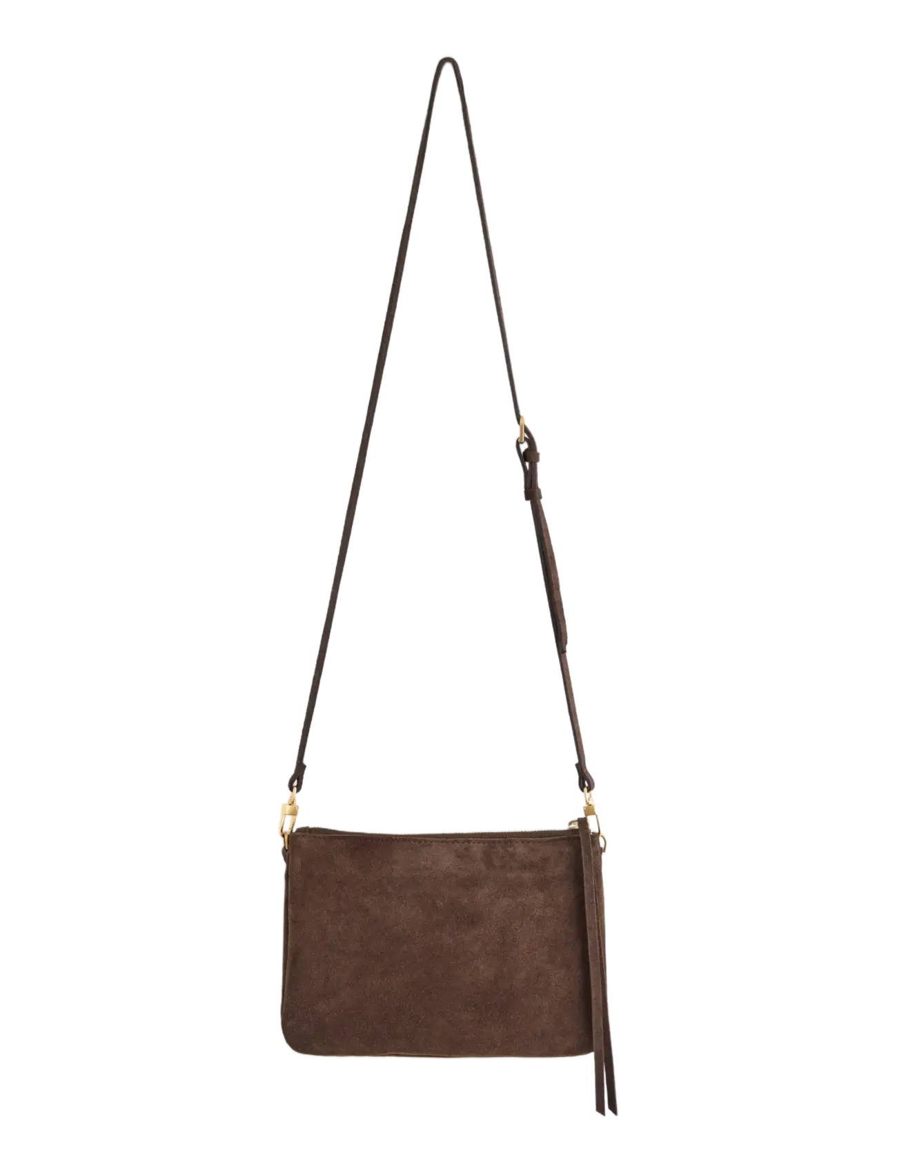 Lindex - Shoulder bag in suede - modetrends - dark brown - 1