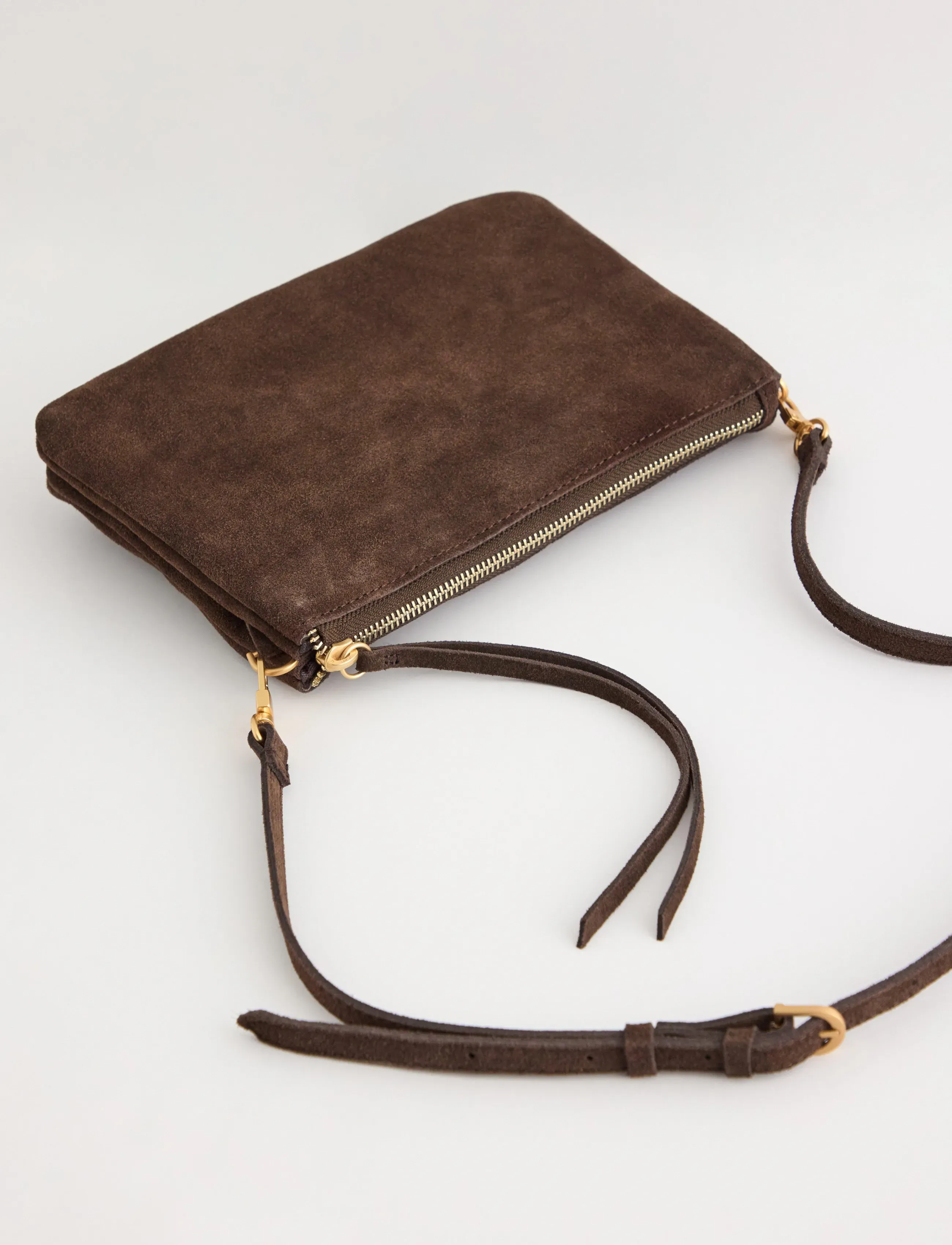 Lindex - Shoulder bag in suede - modetrends - dark brown - 2