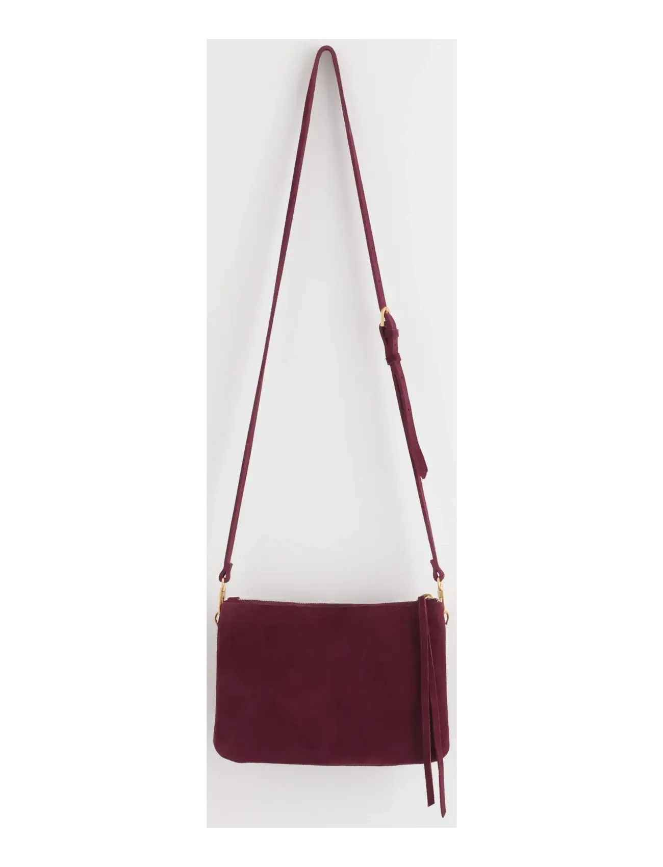 Lindex - Shoulder bag in suede - modetrends - dark red - 1